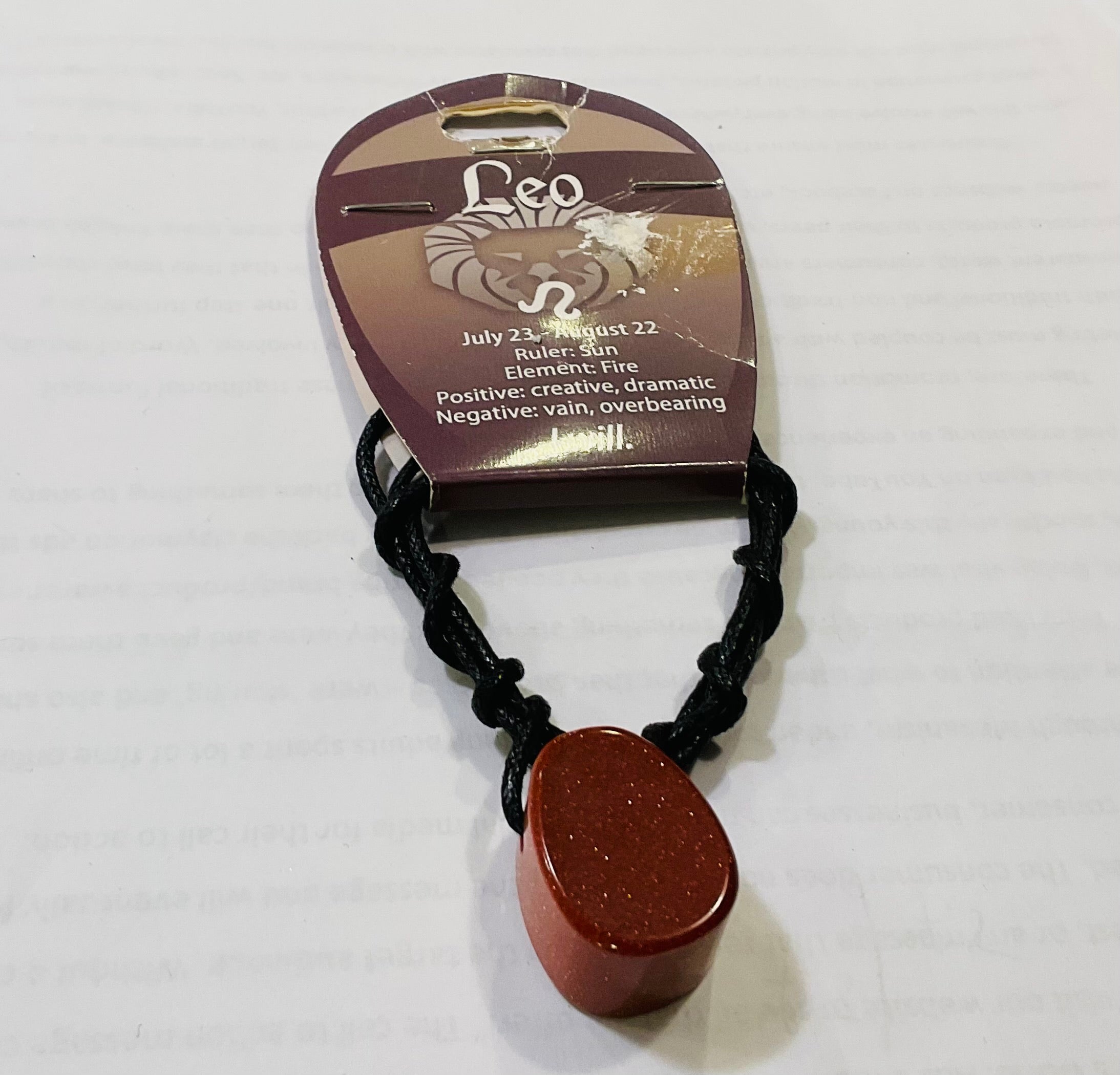 Leo goldstone pendant