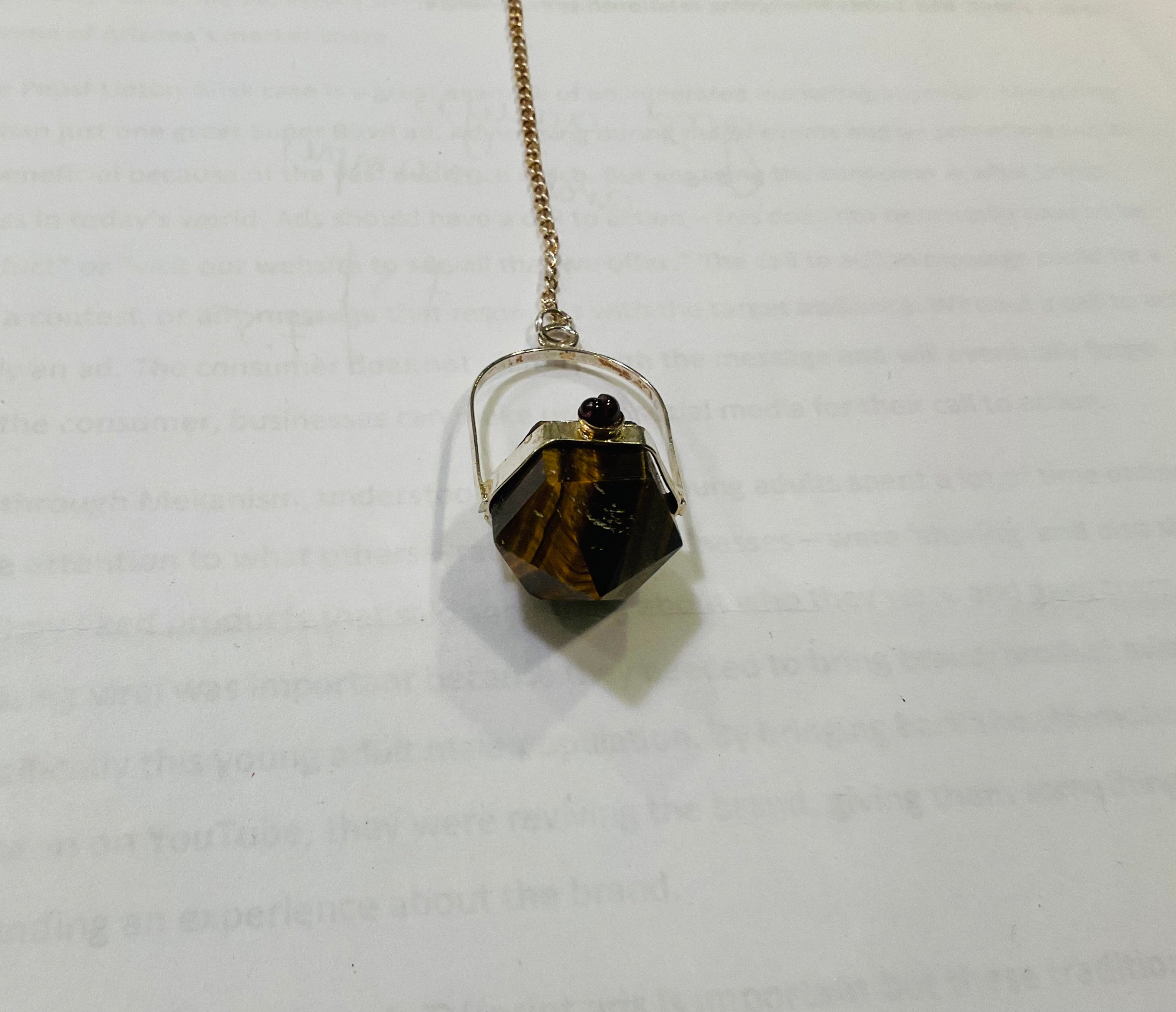 Tiger’s eye pendulum