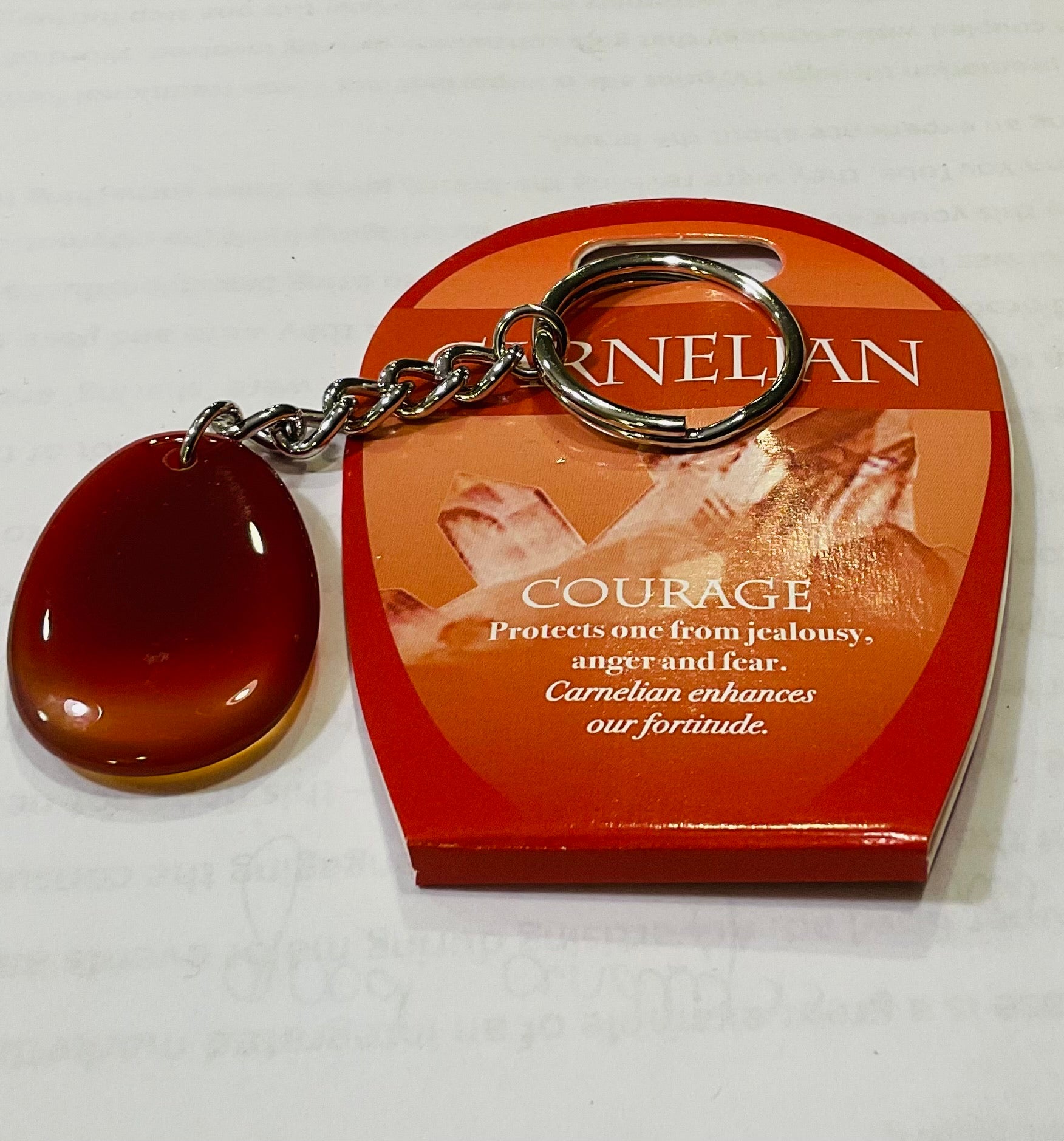 Carnelian courage keychain