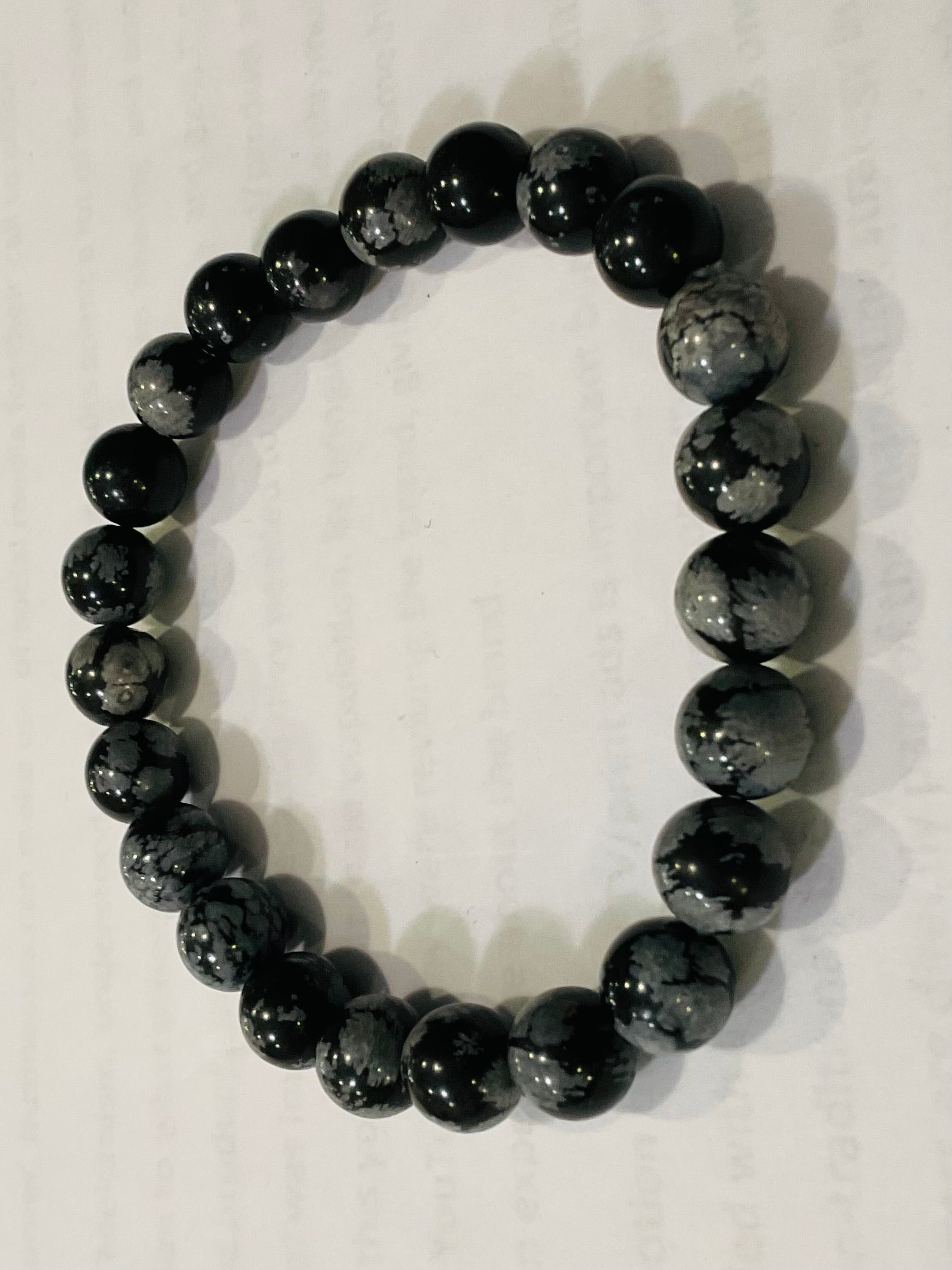 Snowflake obsidian bracelet
