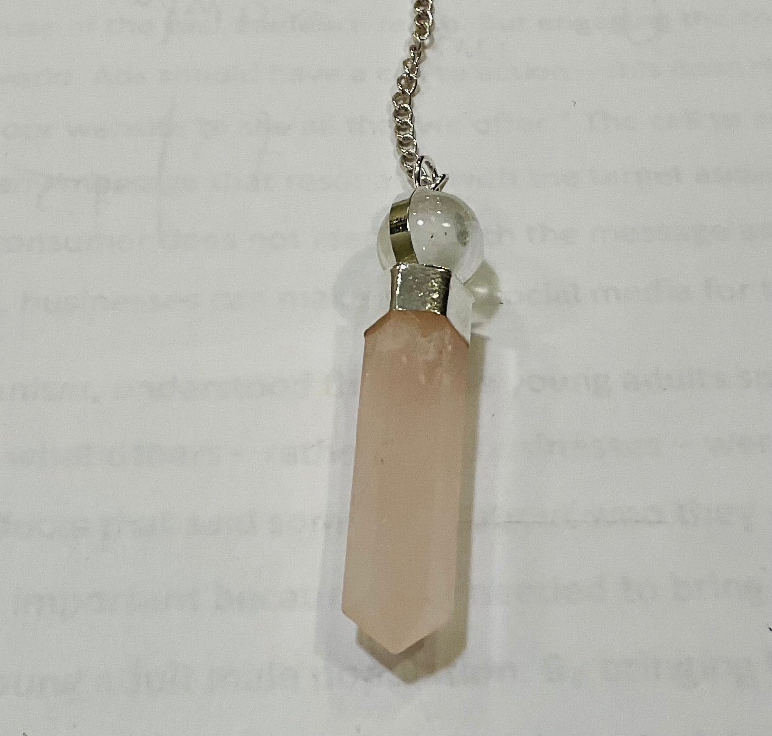 Rose quartz/Quartz pendulum