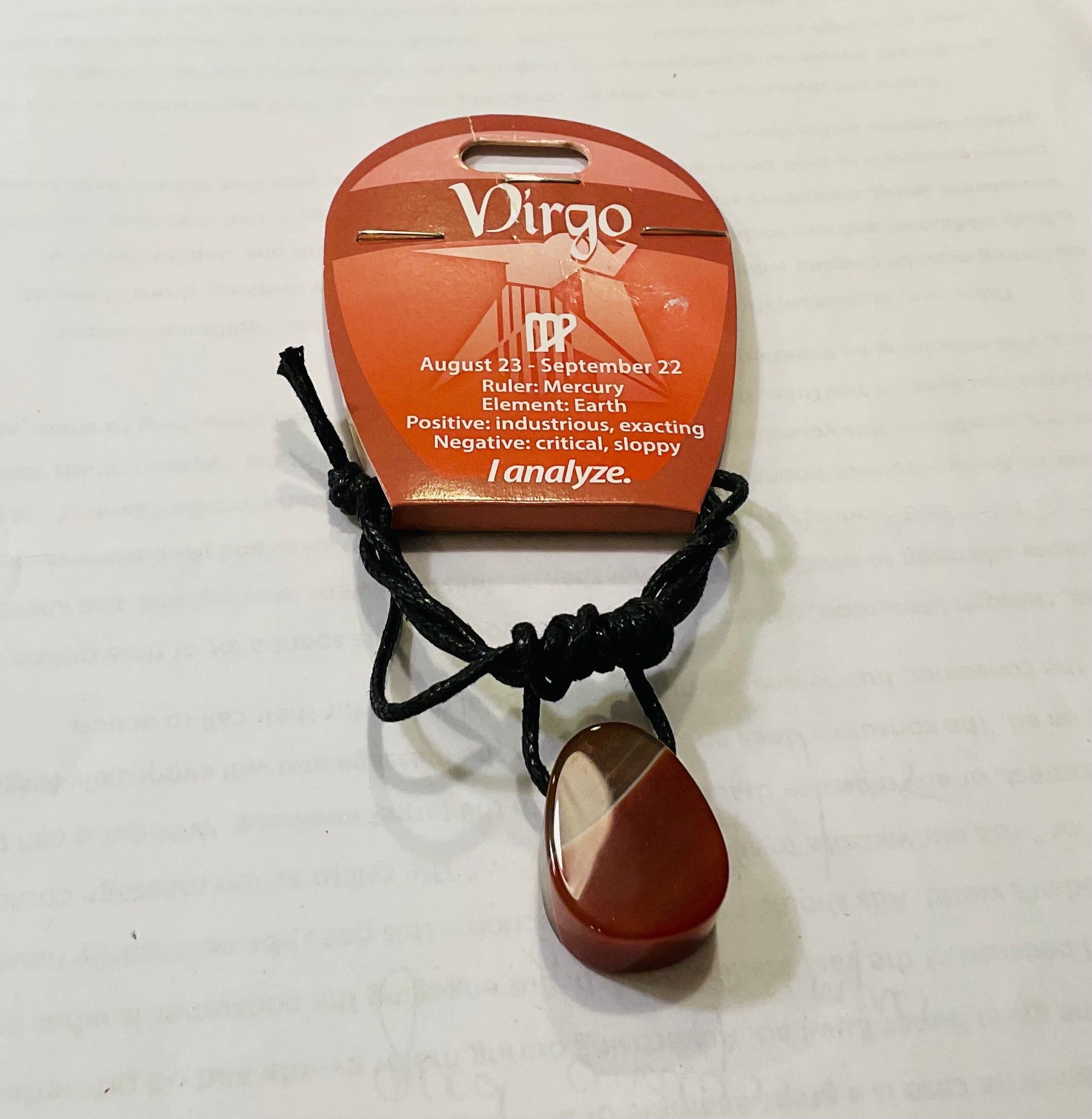 Virgo agate pendant