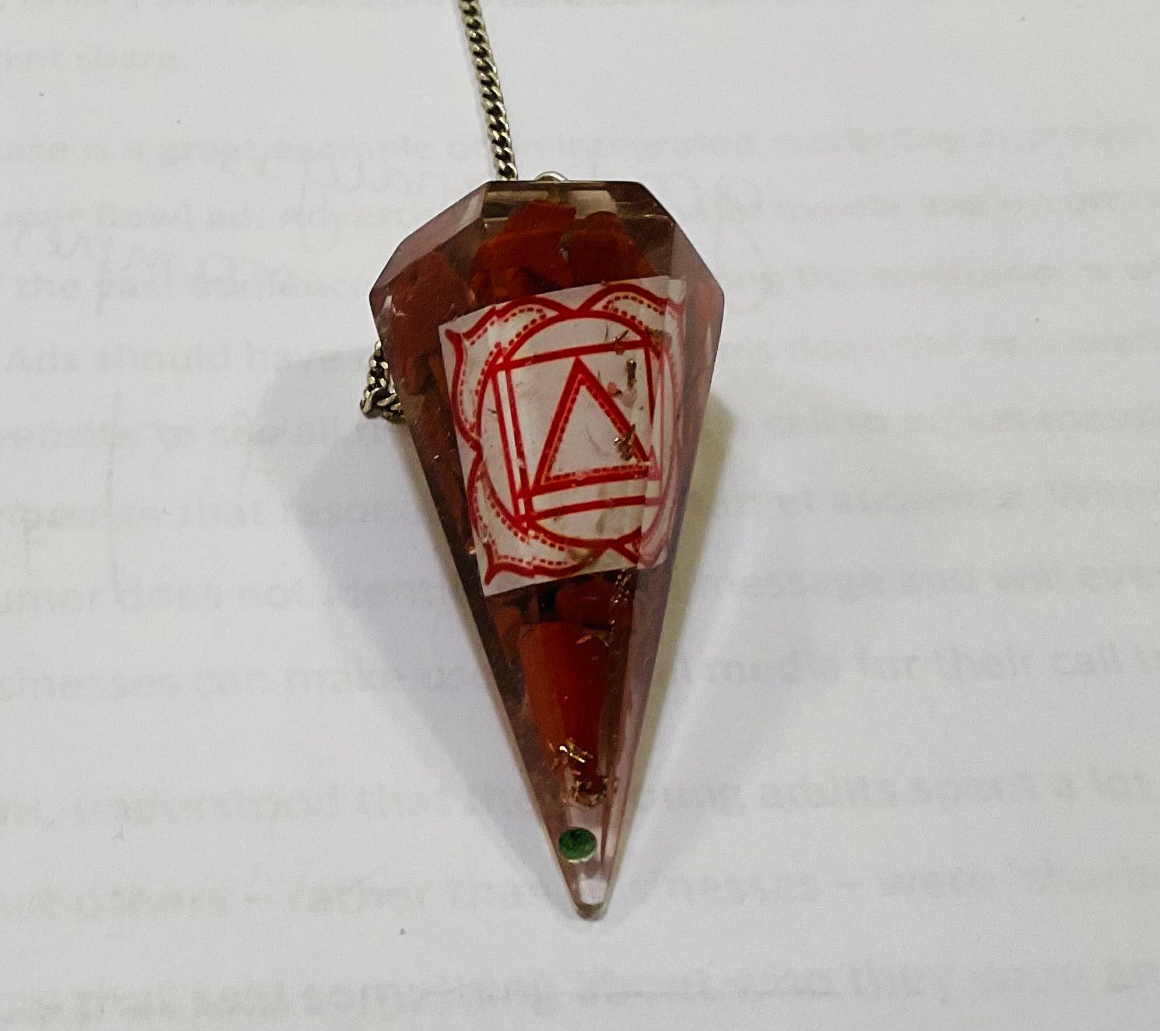 Red jasper orgonite pendulum