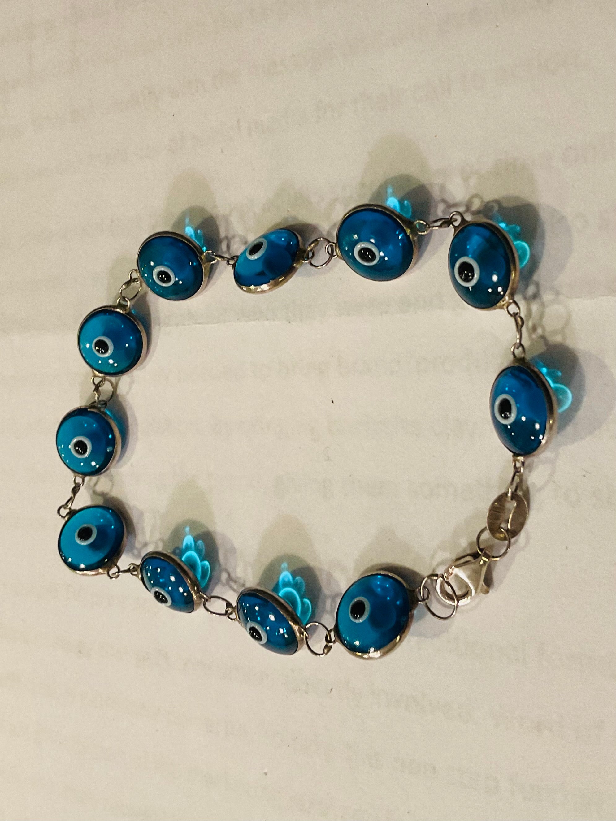 Evil Eye Protection Sterling Silver Bracelet #2B