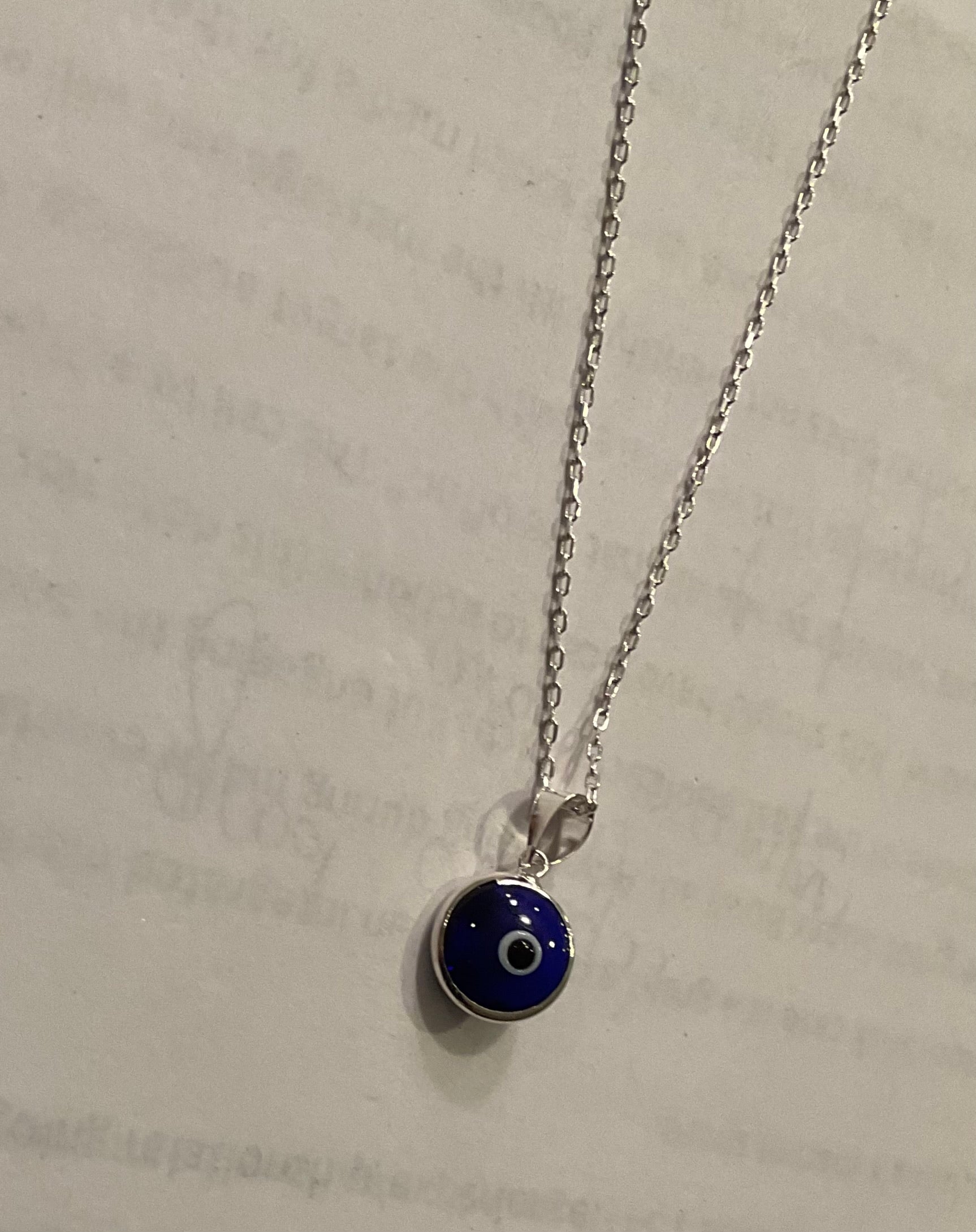 Evil eye protection necklace silver