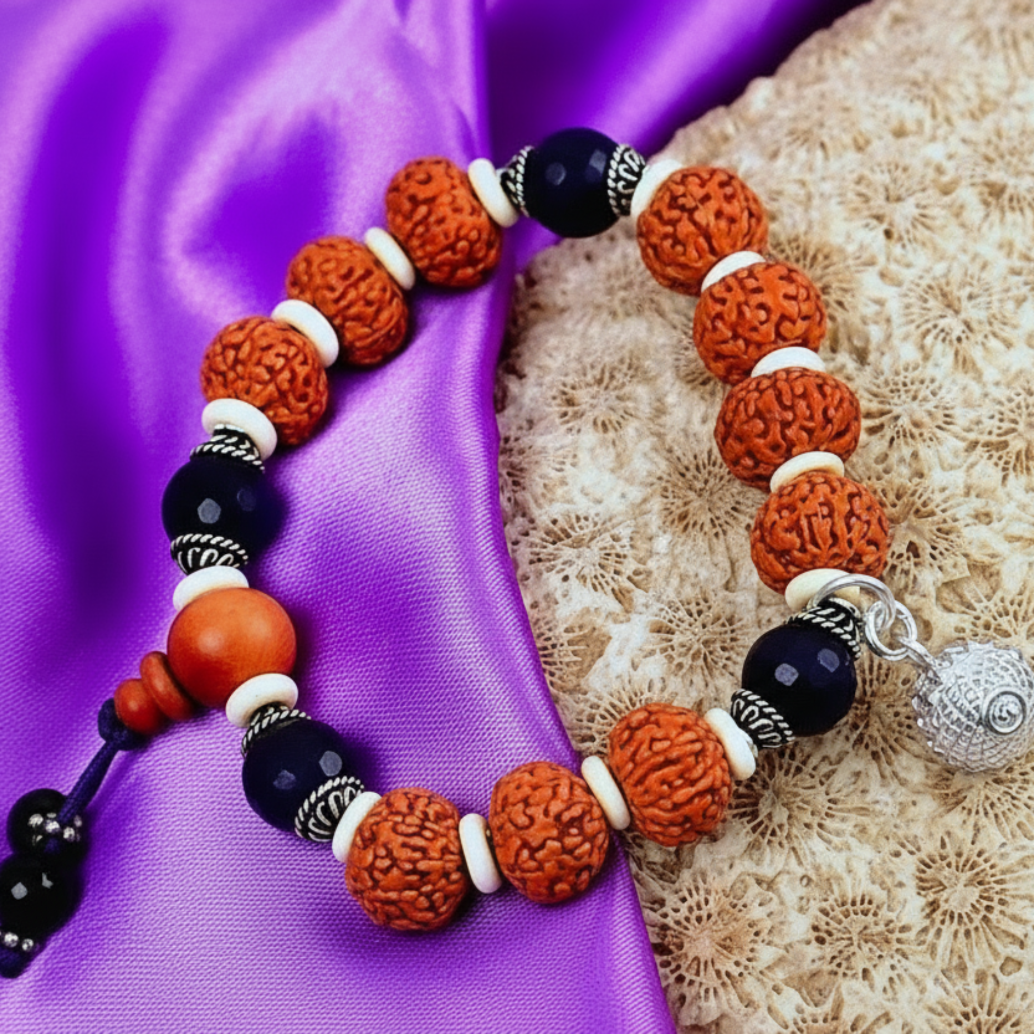 Amethyst/rudraksha crown chakra bracelet