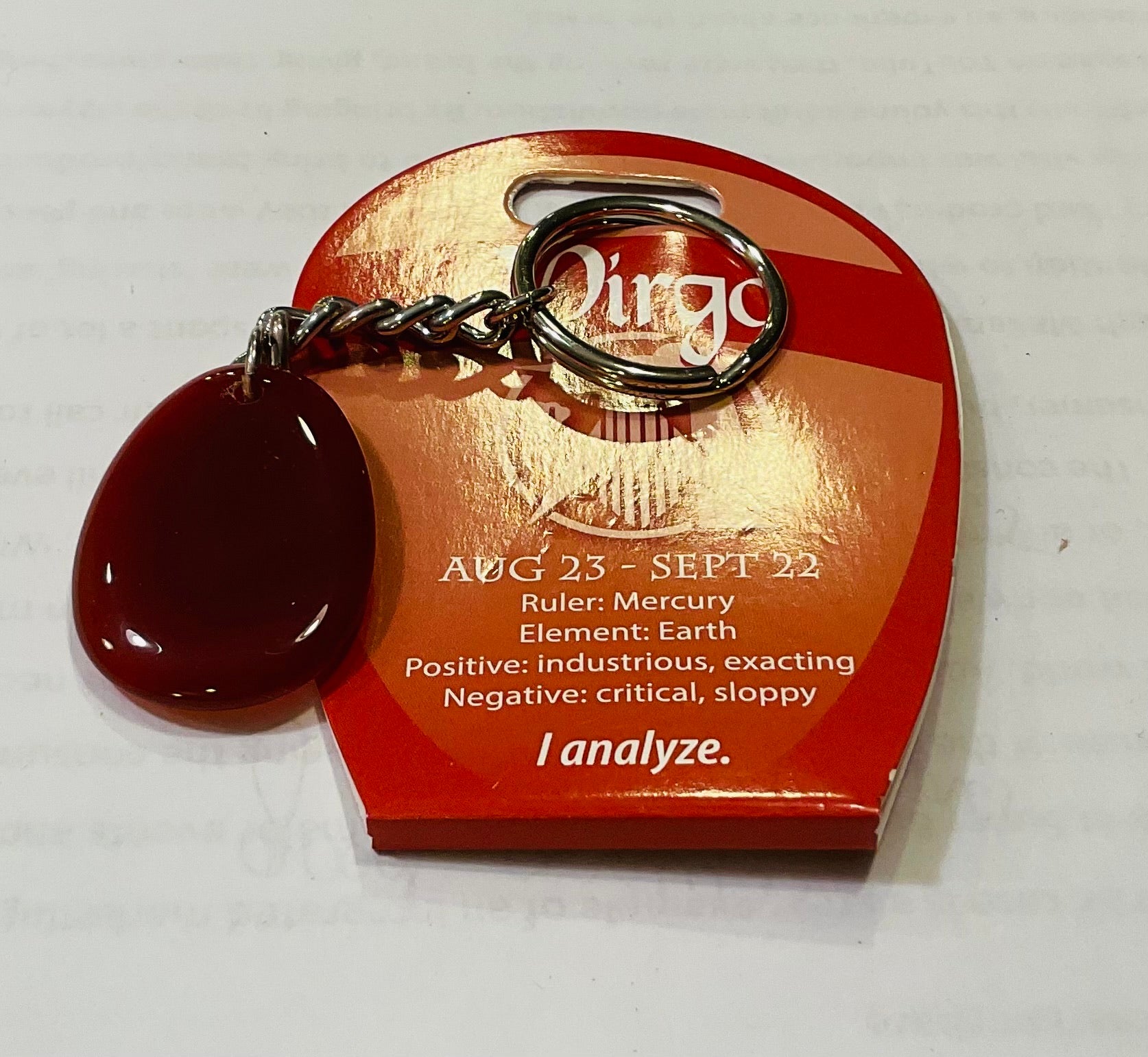 Virgo agate keychain