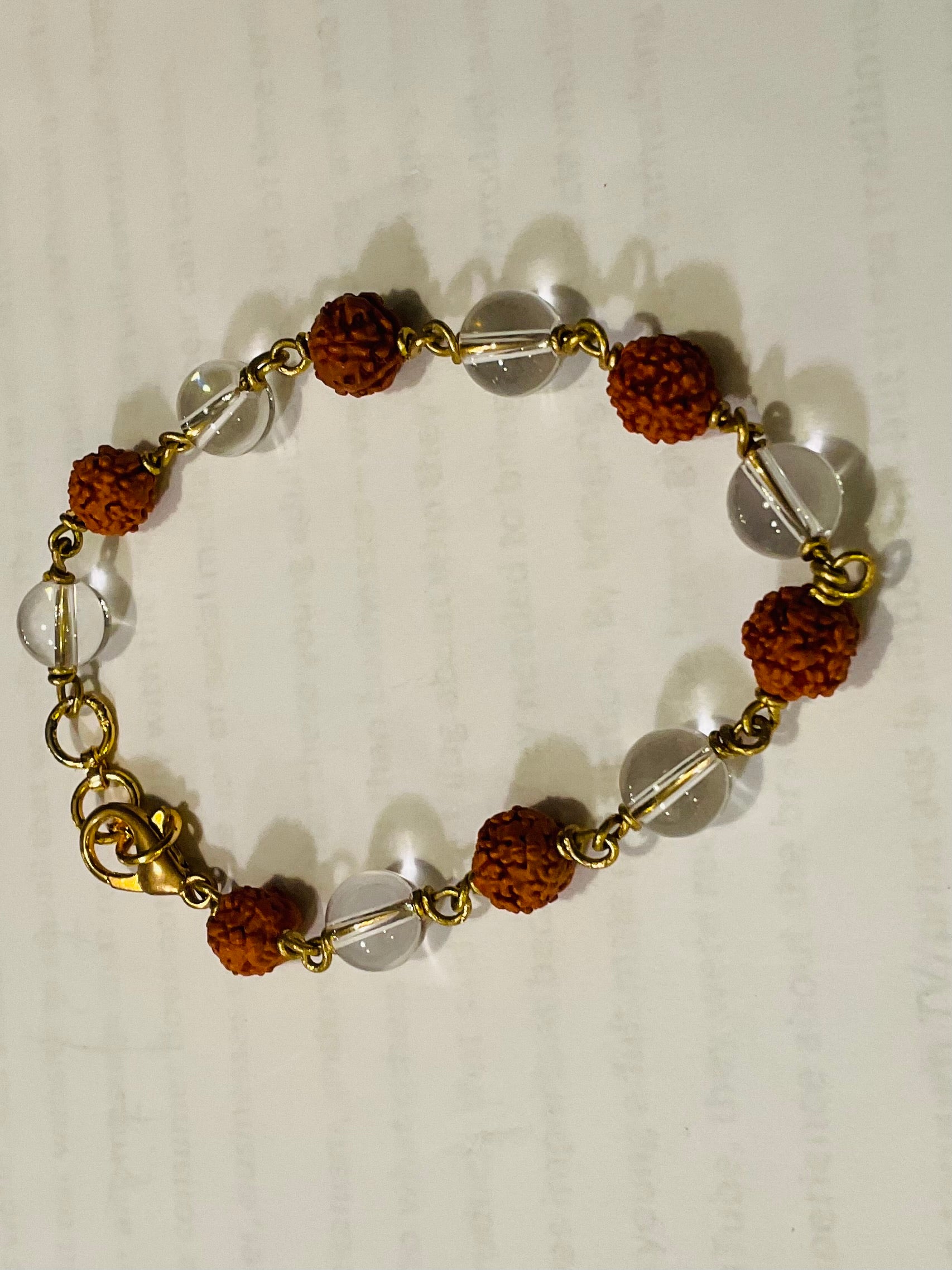 Quartz rudraksha bracelet