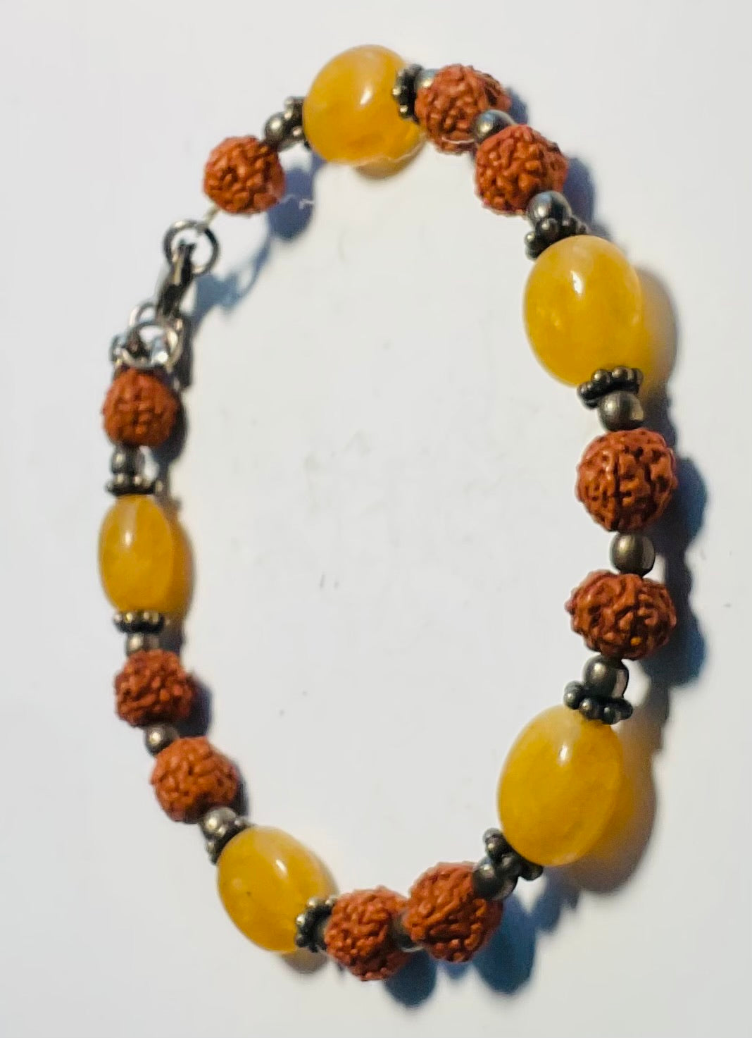 Yellow sapphire/Rudraksha bracelet