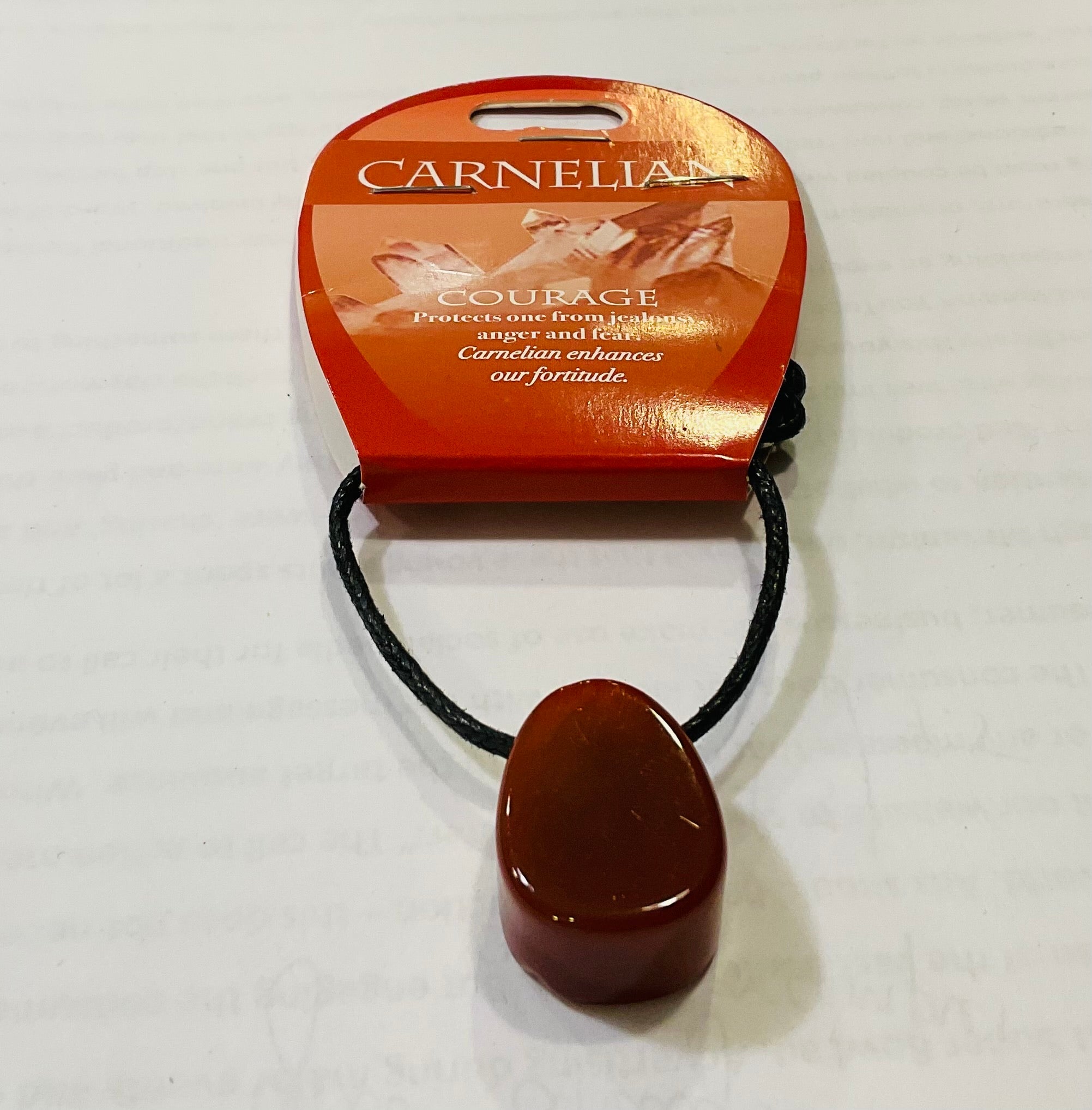 Carnelian courage pendant