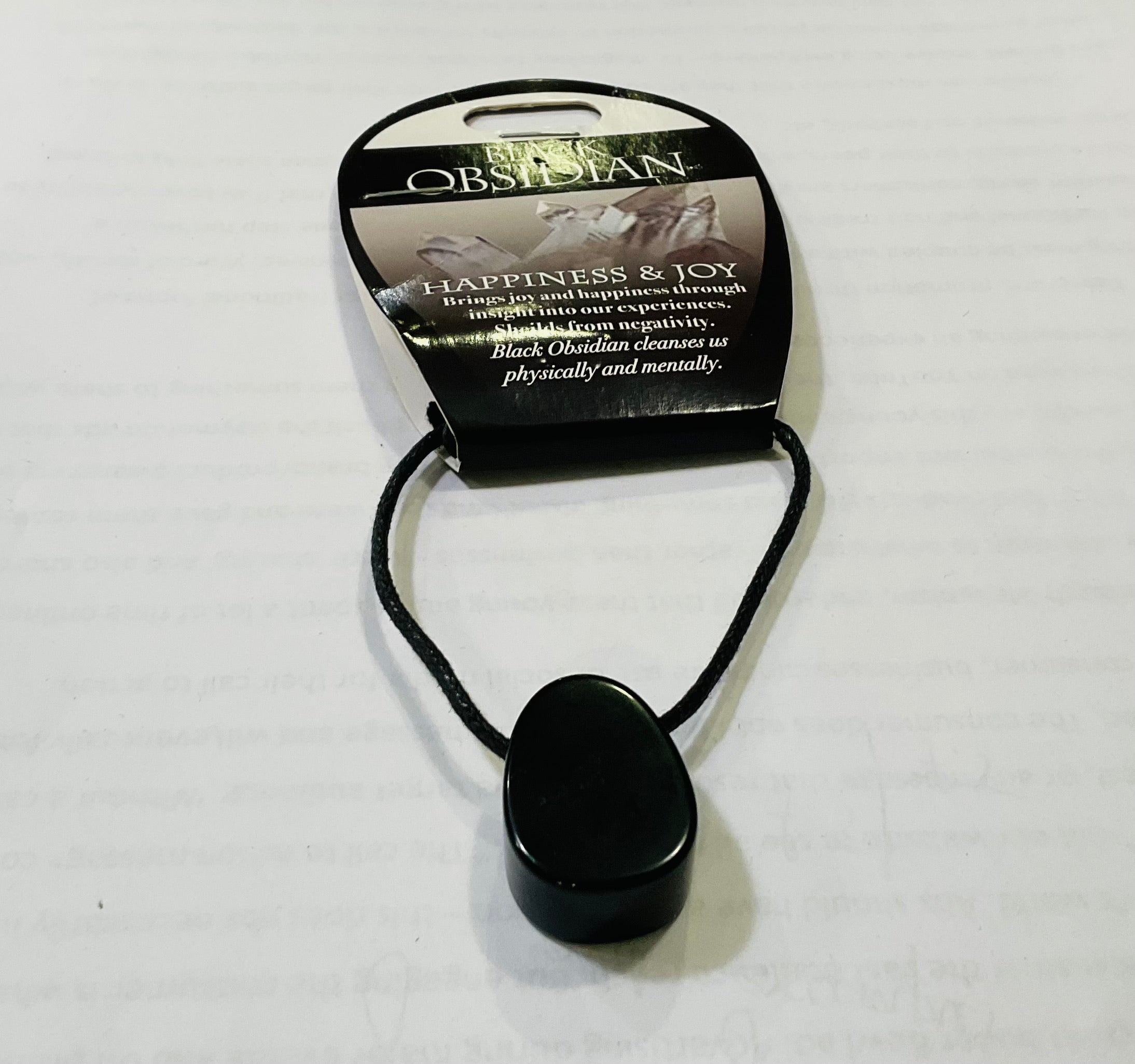 Black obsidian happiness pendant