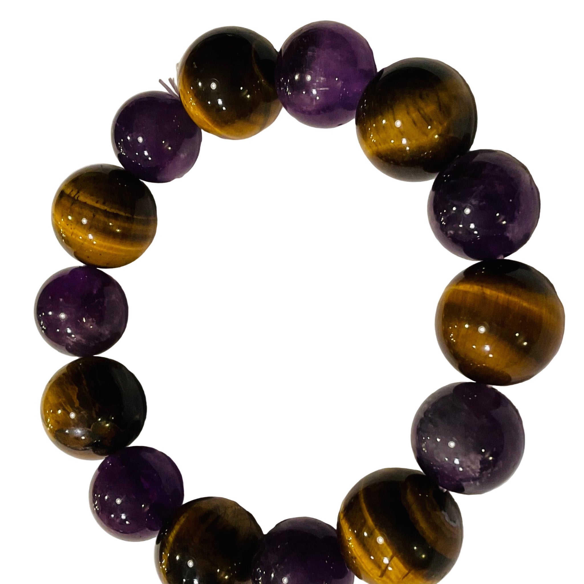 Amethyst and tiger eye bracelet