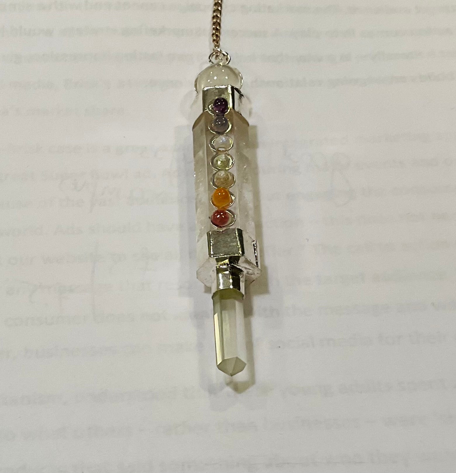 Quartz chakra pendulum