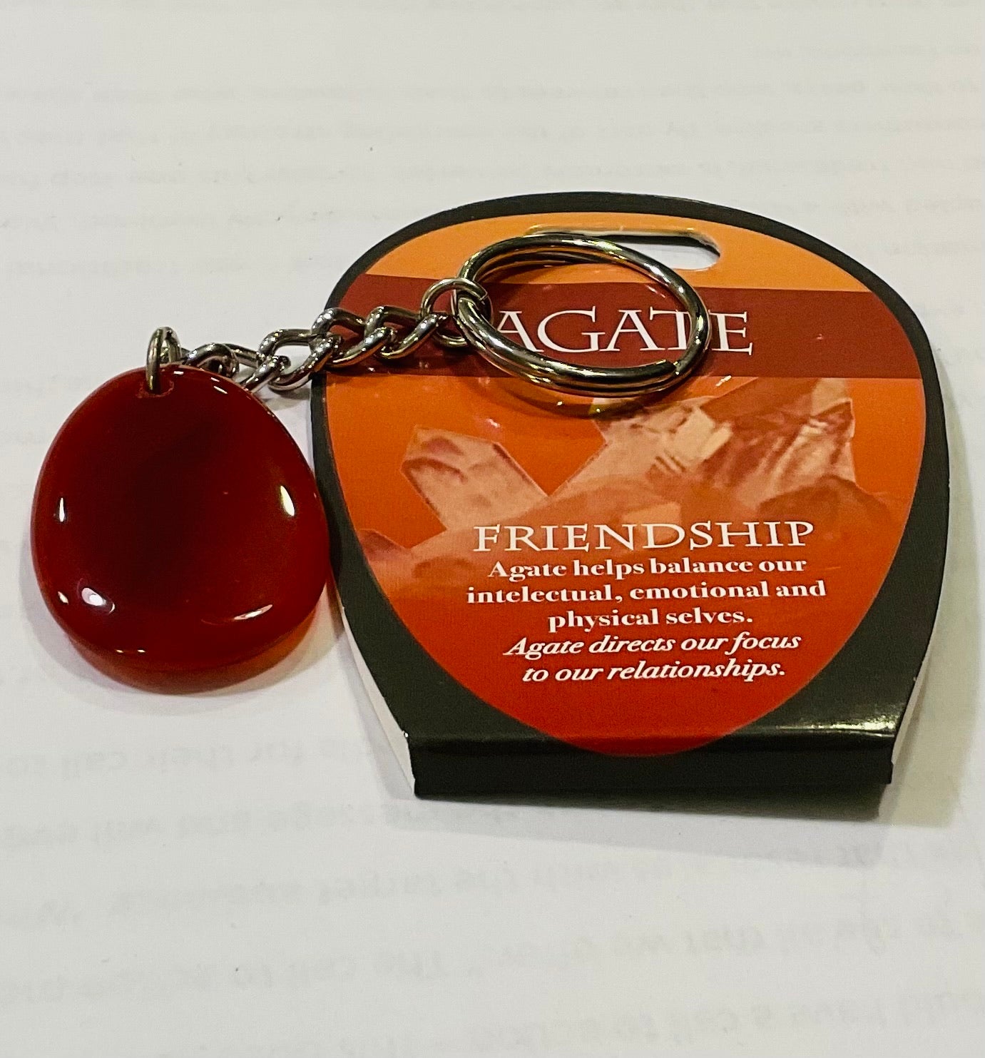 Agate friendship keychain