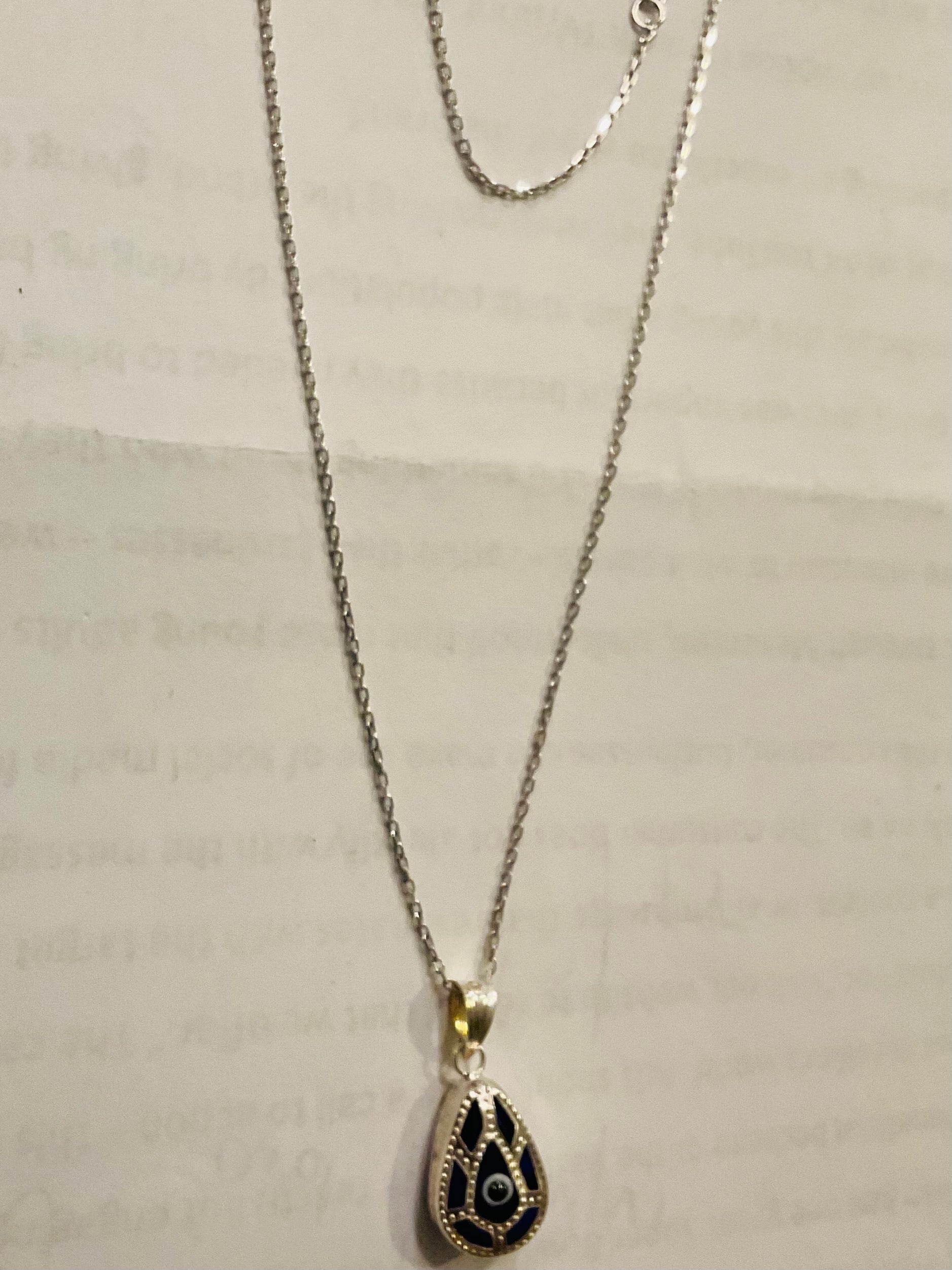 Evil eye protection necklace silver