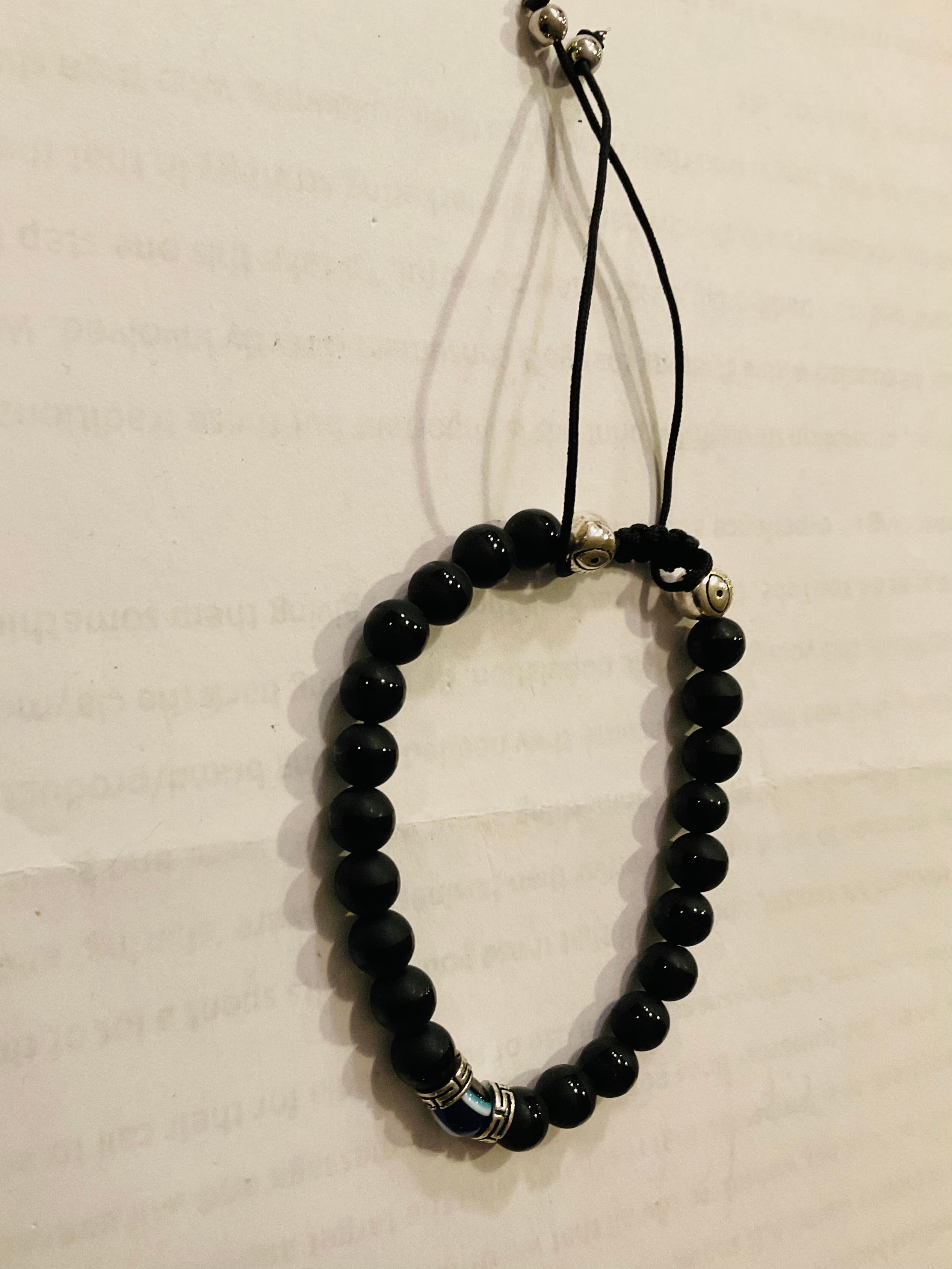 Evil eye black beads protection bracelet12
