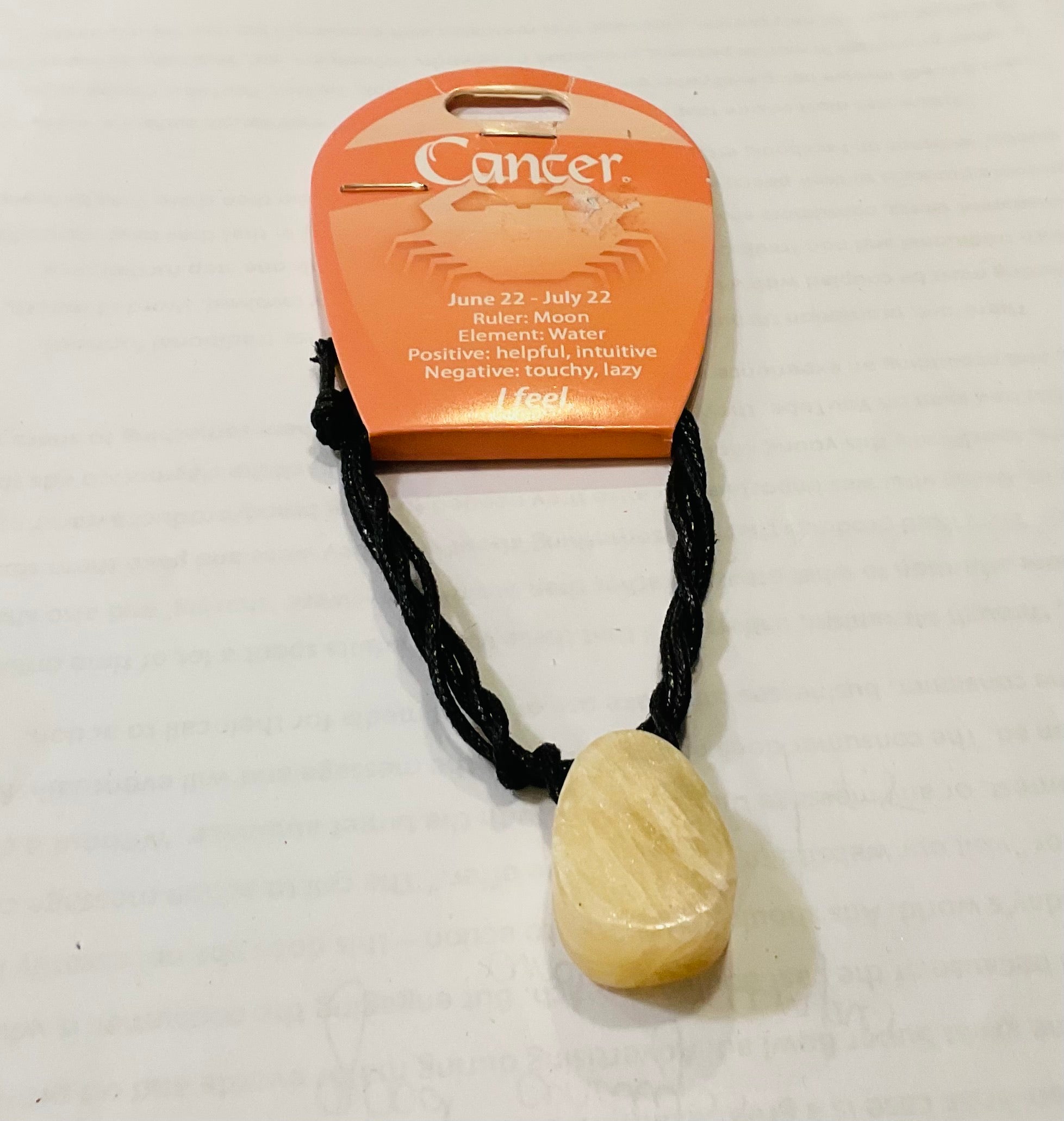 Cancer calcite pendant