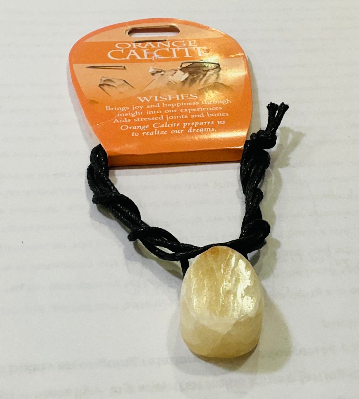 Calcite wishes pendant