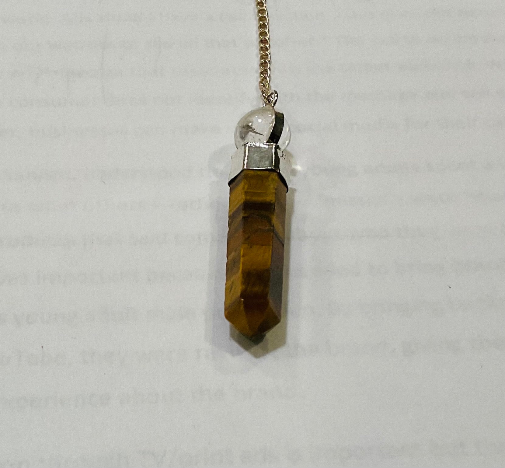 Tiger’s eye pendulum