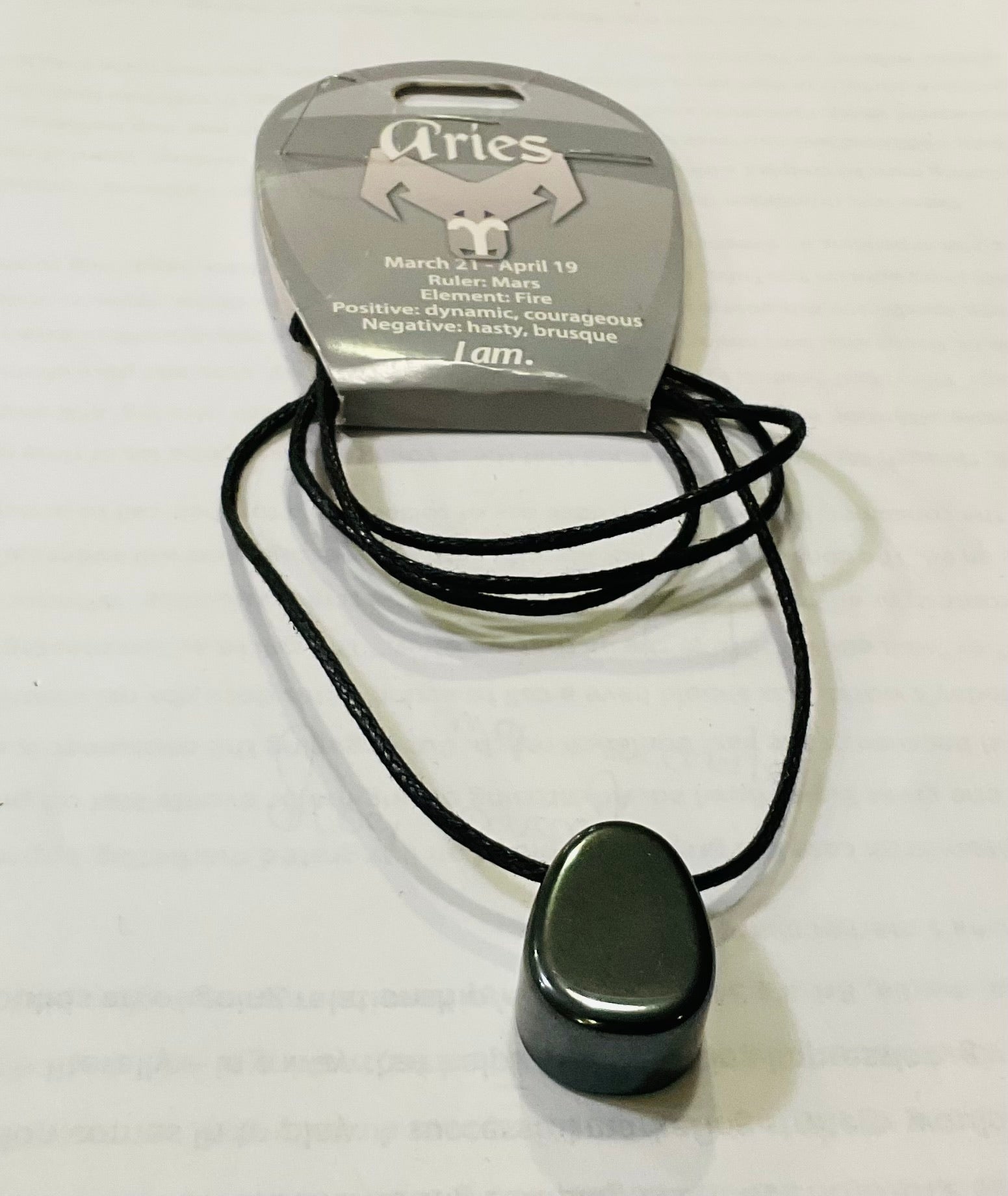 Aries hematite pendant