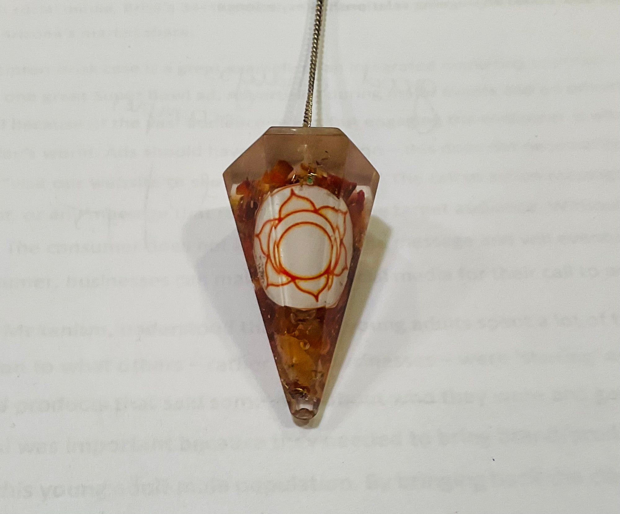 Carnelian orgonite pendulum