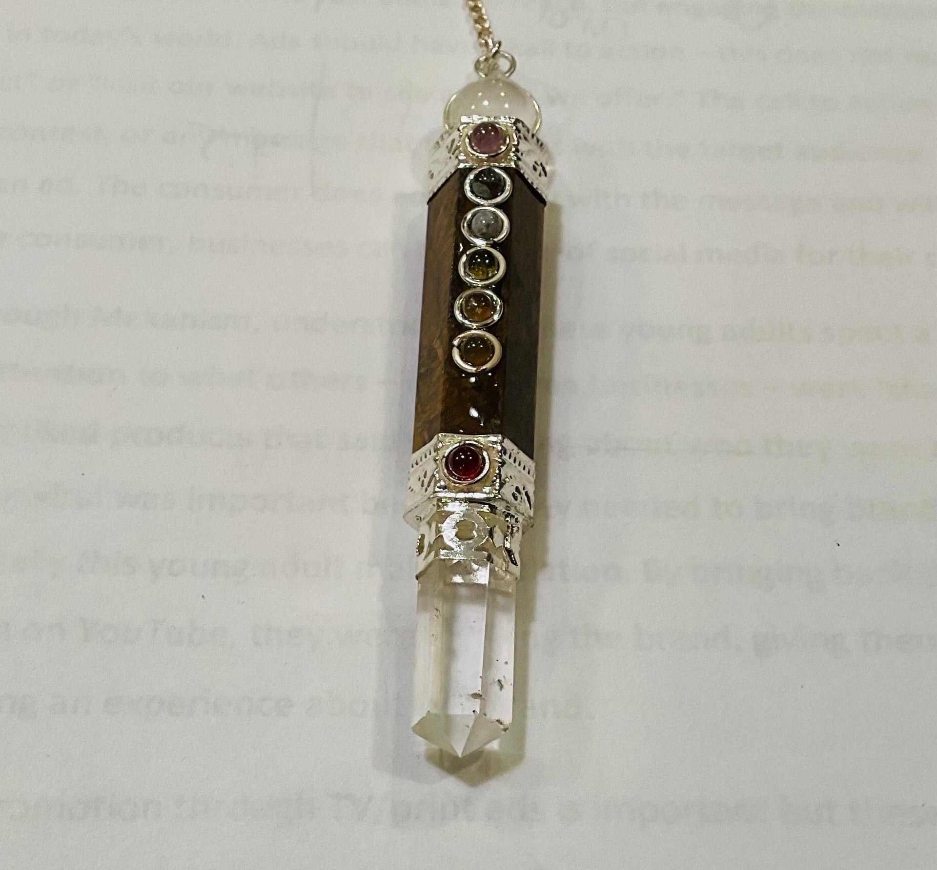 Tiger’s eye chakra pendulum