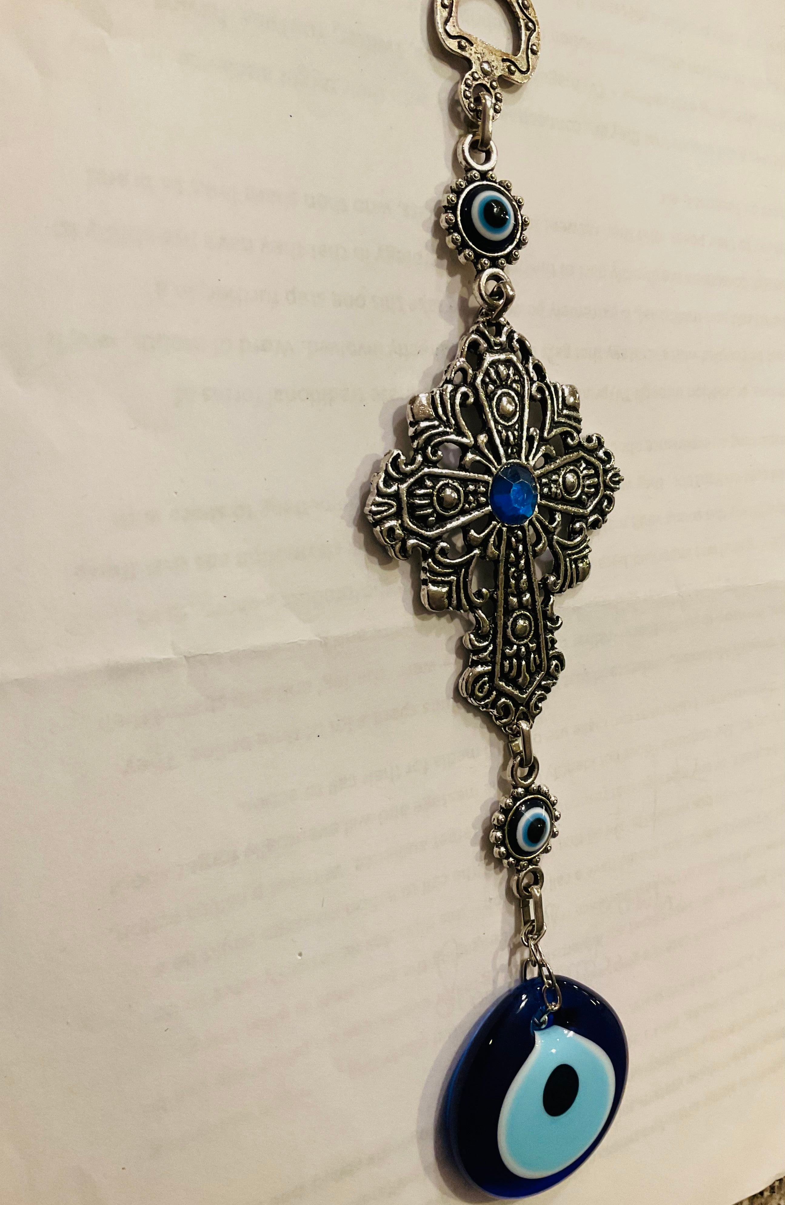 Evil eye cross home décor