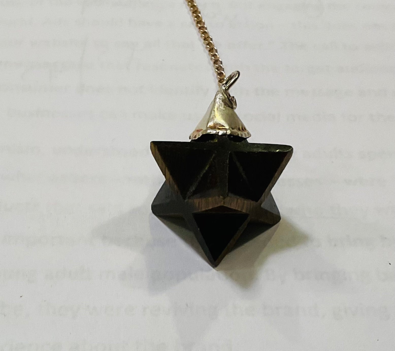 Tiger’s eye merkaba pendulum