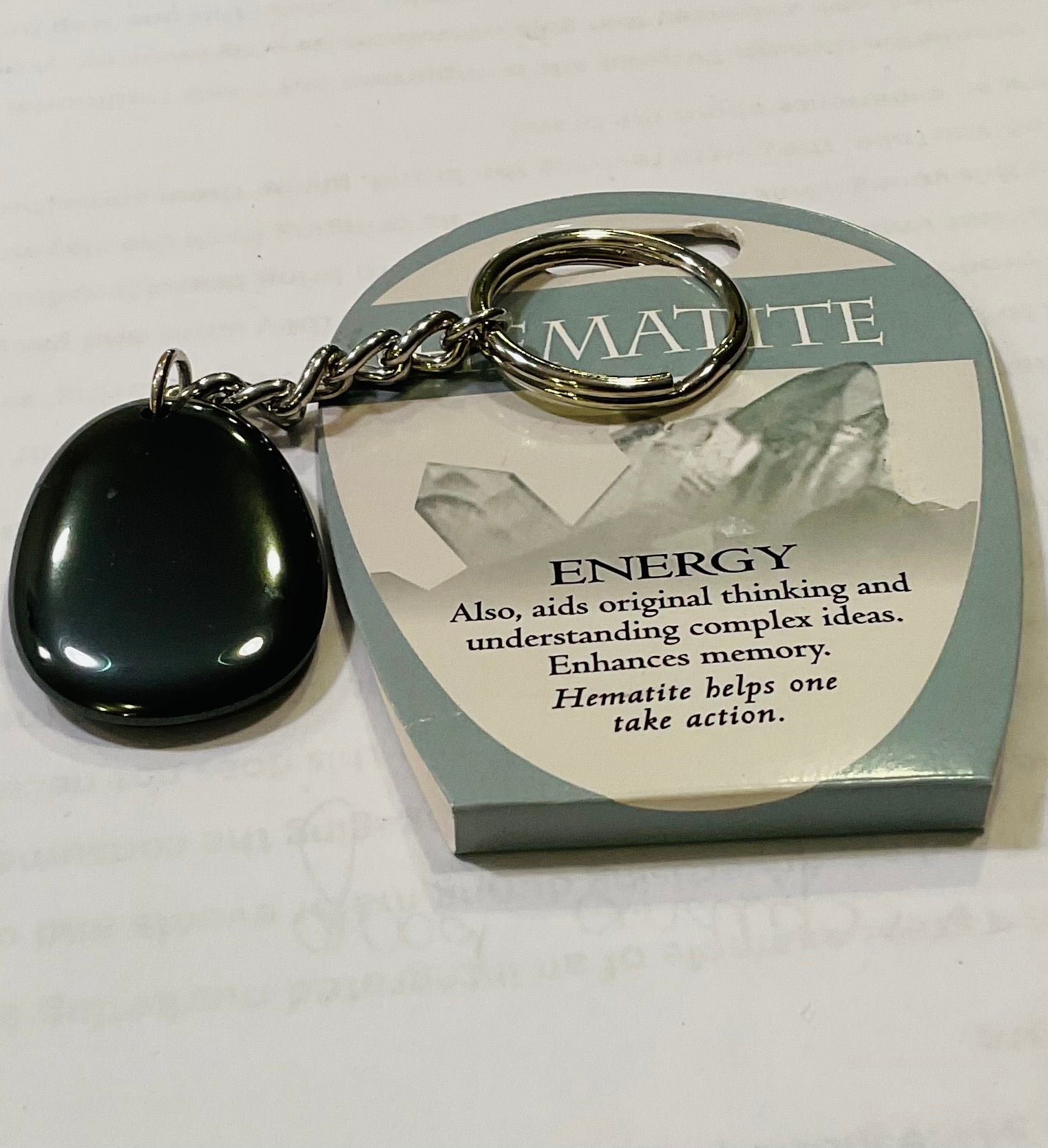 Hematite energy keychain