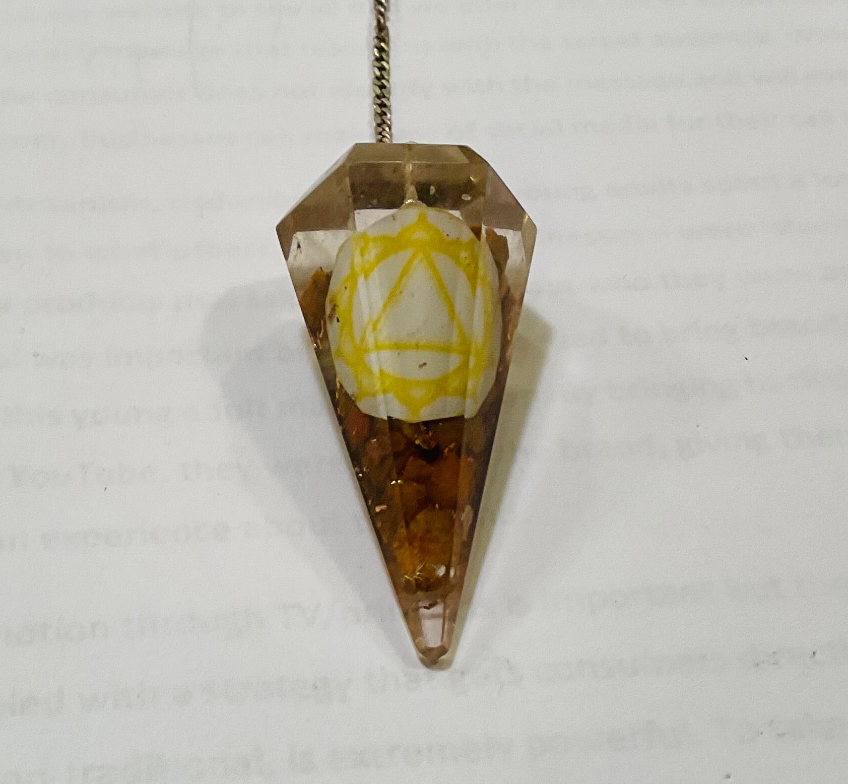 Tiger’s eye orgonite pendulum