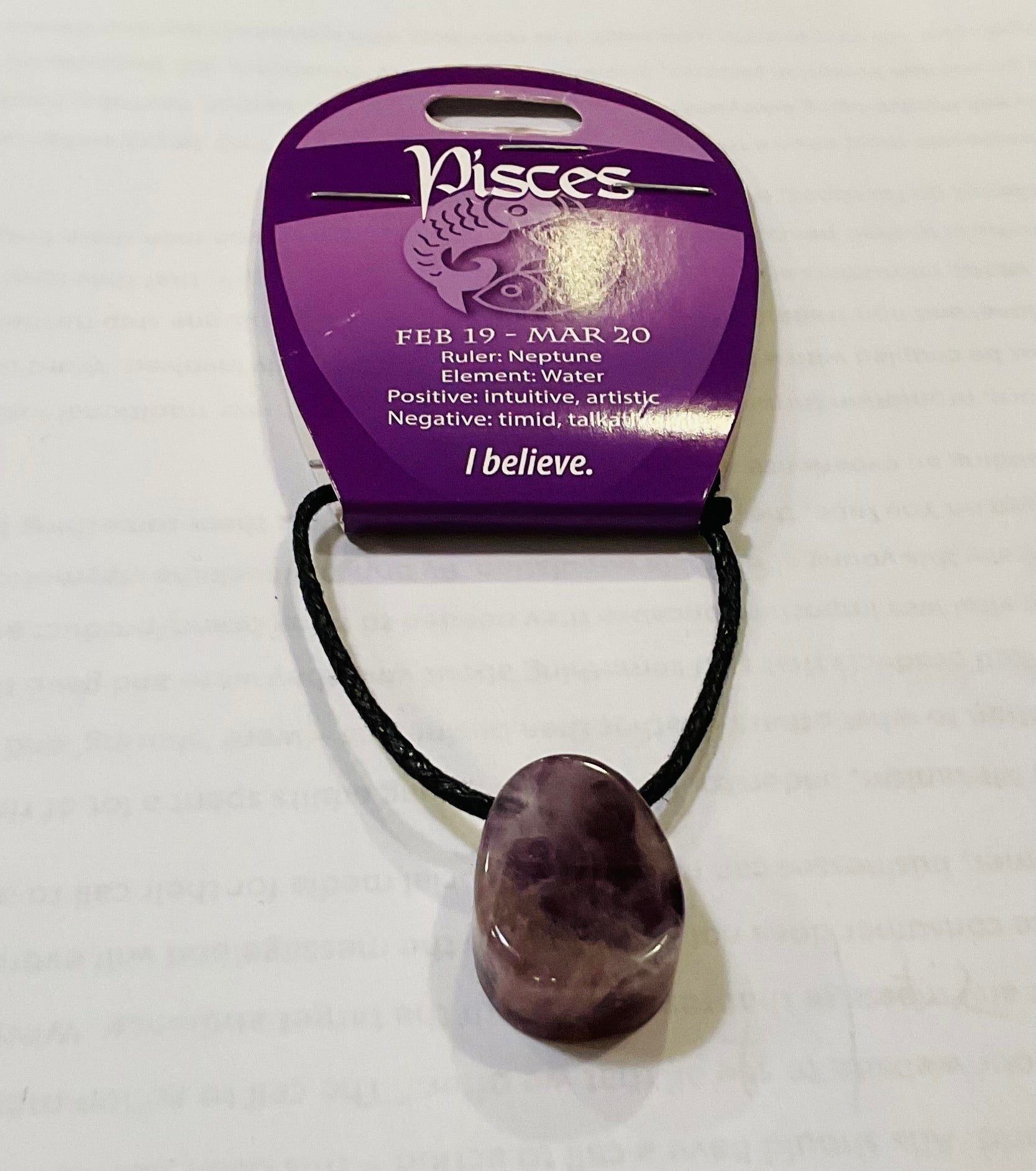 Pisces amethyst pendant