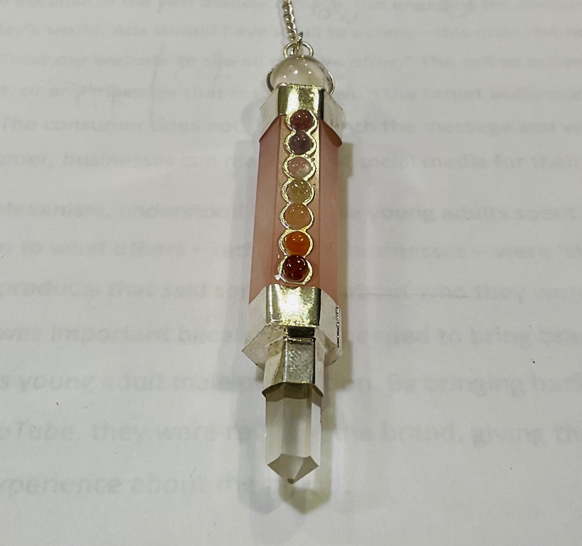 Rose quartz chakra pendulum