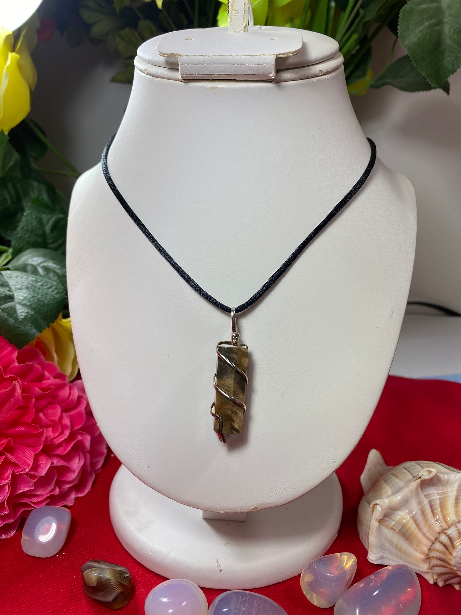 Petrified Wood Wrapped Pendant