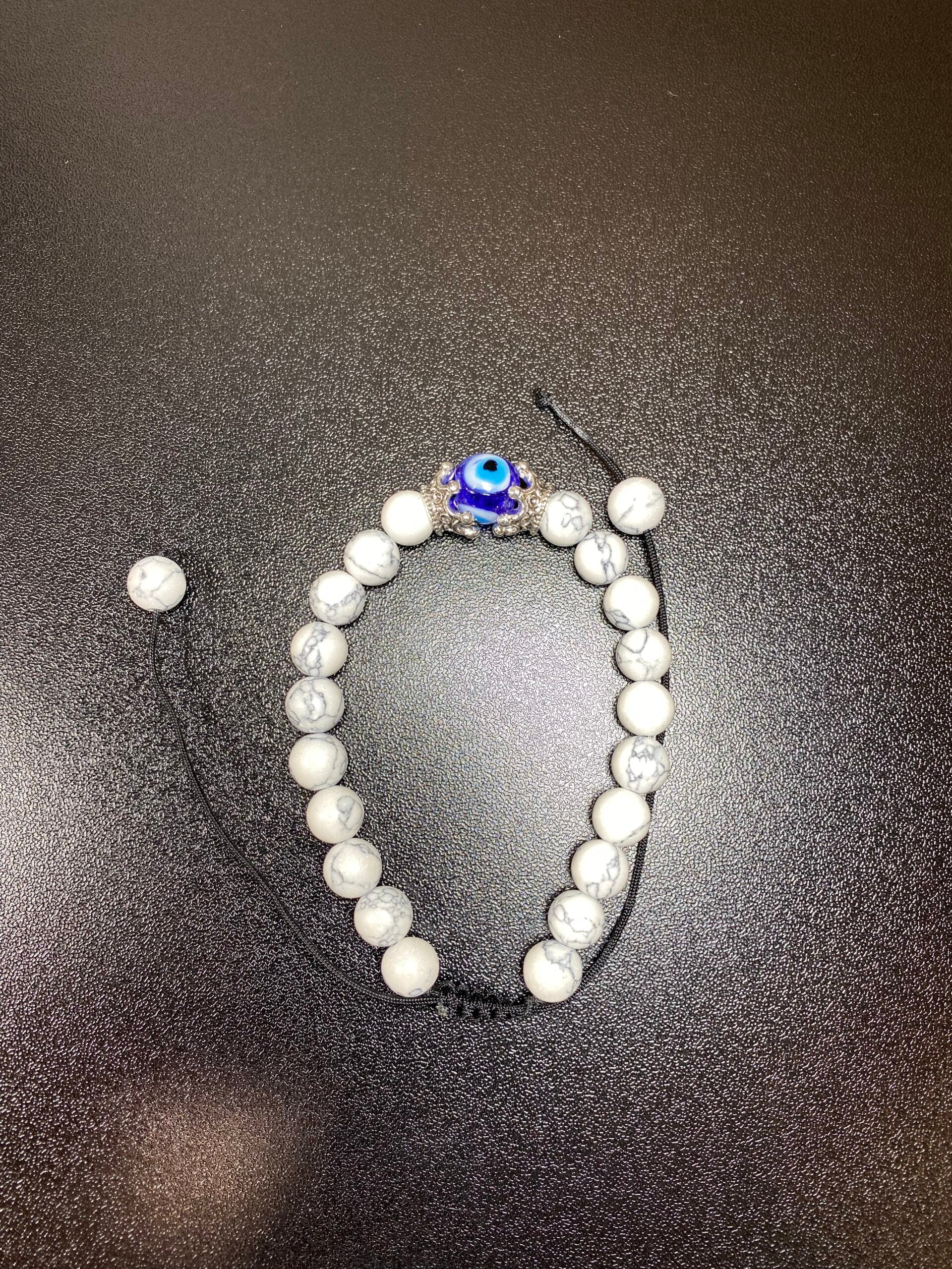 Evil Eye Protection Howlite Bracelet