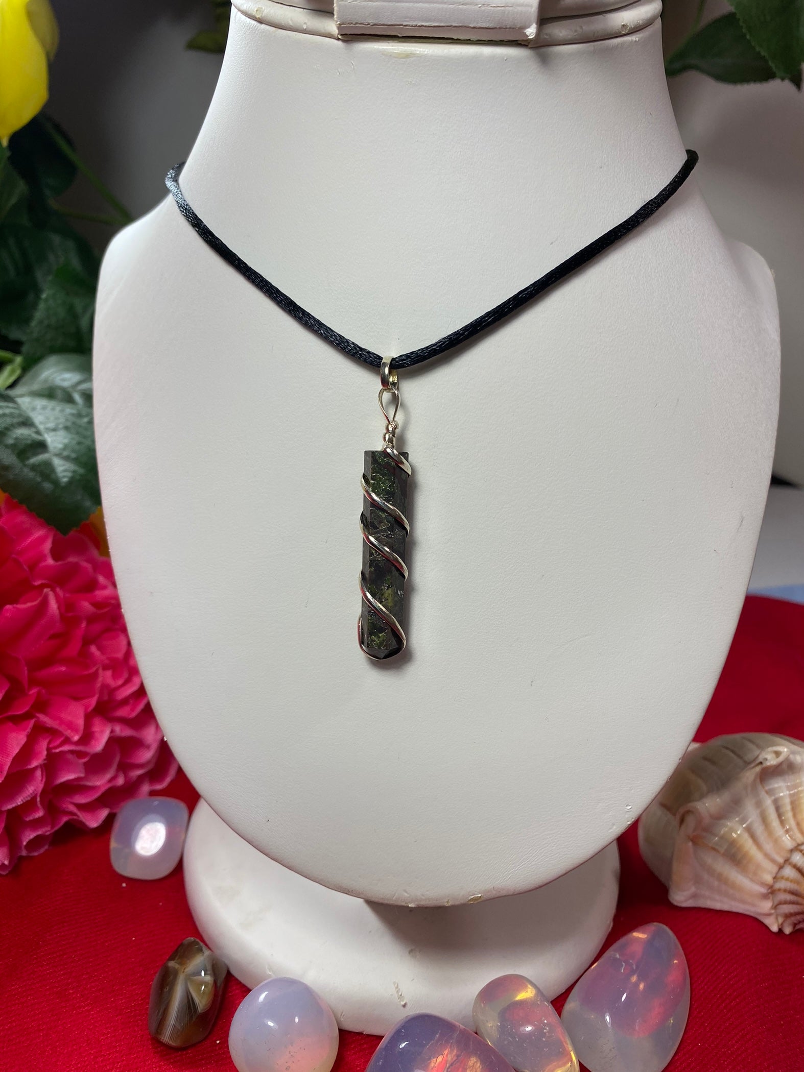 Dragon Blood Jasper Wrapped Pendant