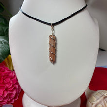Load image into Gallery viewer, Pink Moonstone Wrapped Pendant
