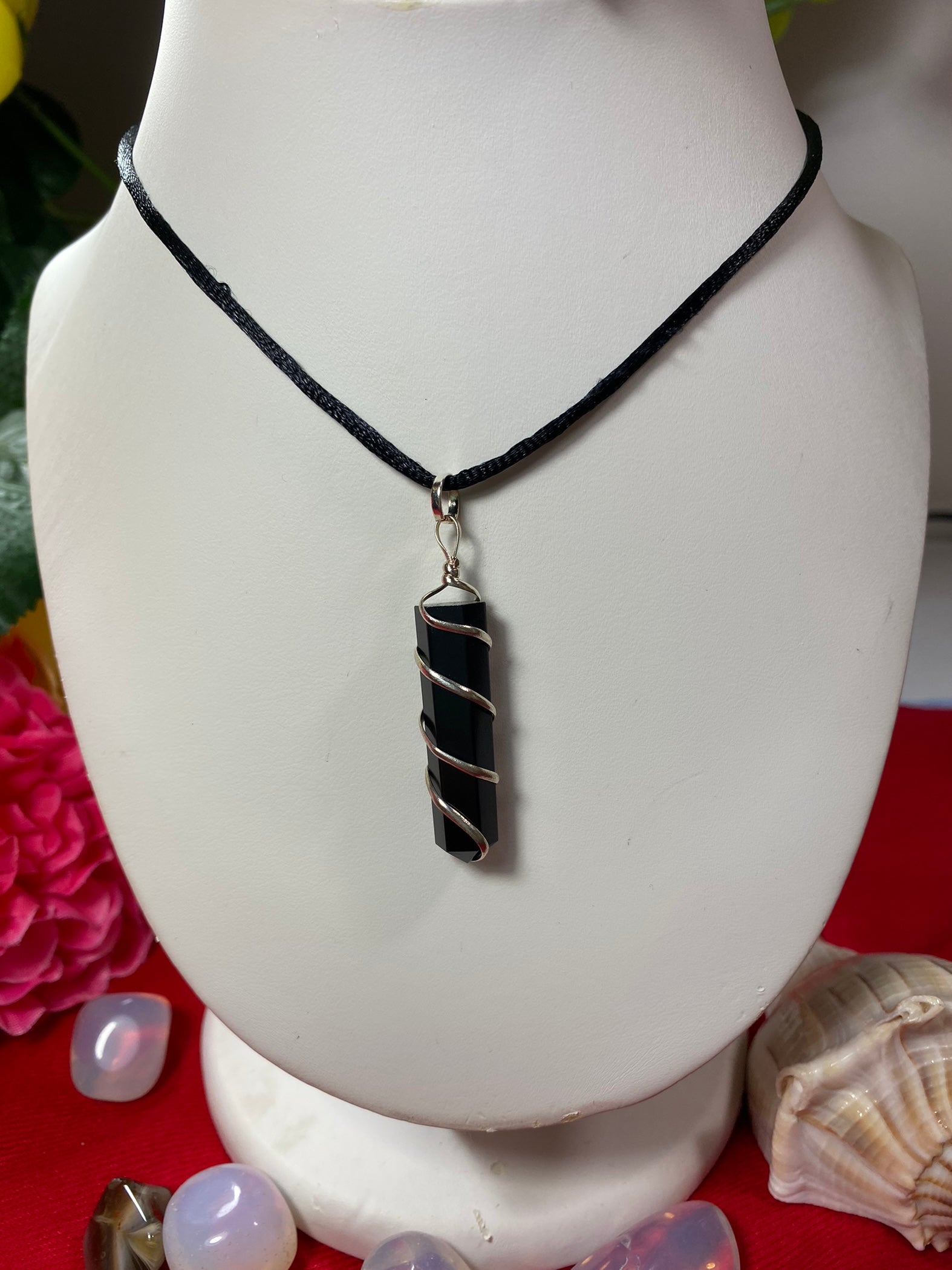 Black Tourmaline Wrapped Pendant