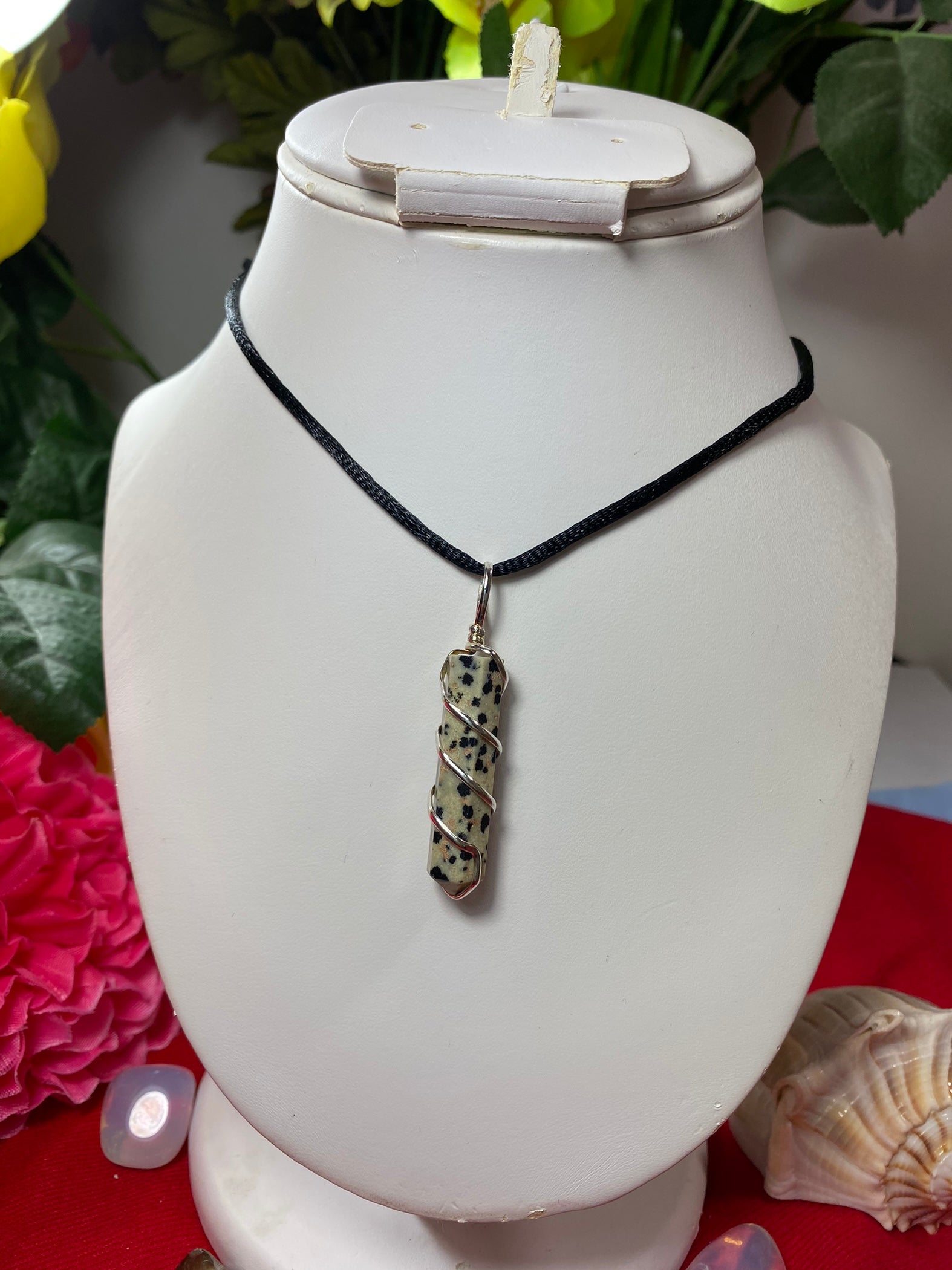Dalmatian Jasper Wrapped Pendant