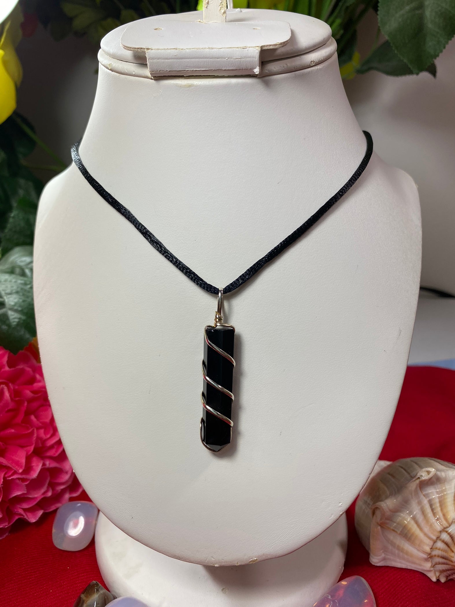 Black Obsidian Wrapped Pendant