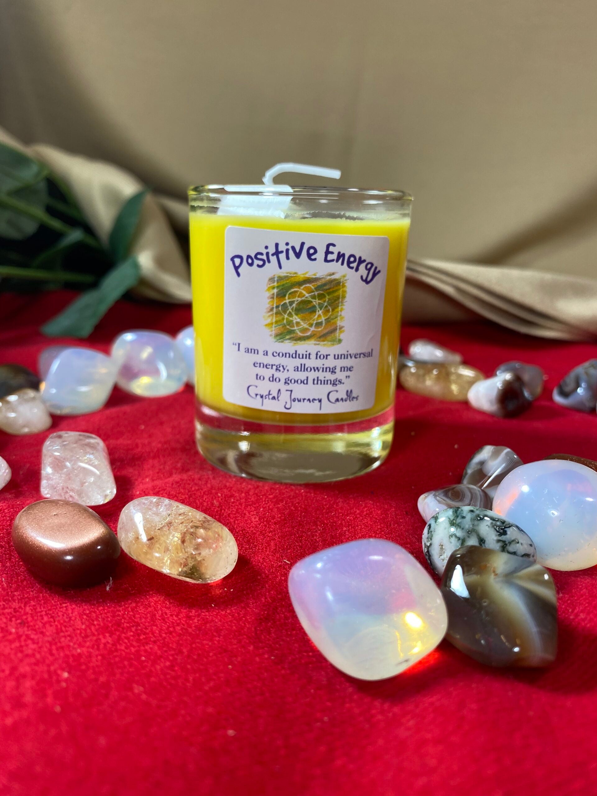 Positive Energy Glass Votive Candle