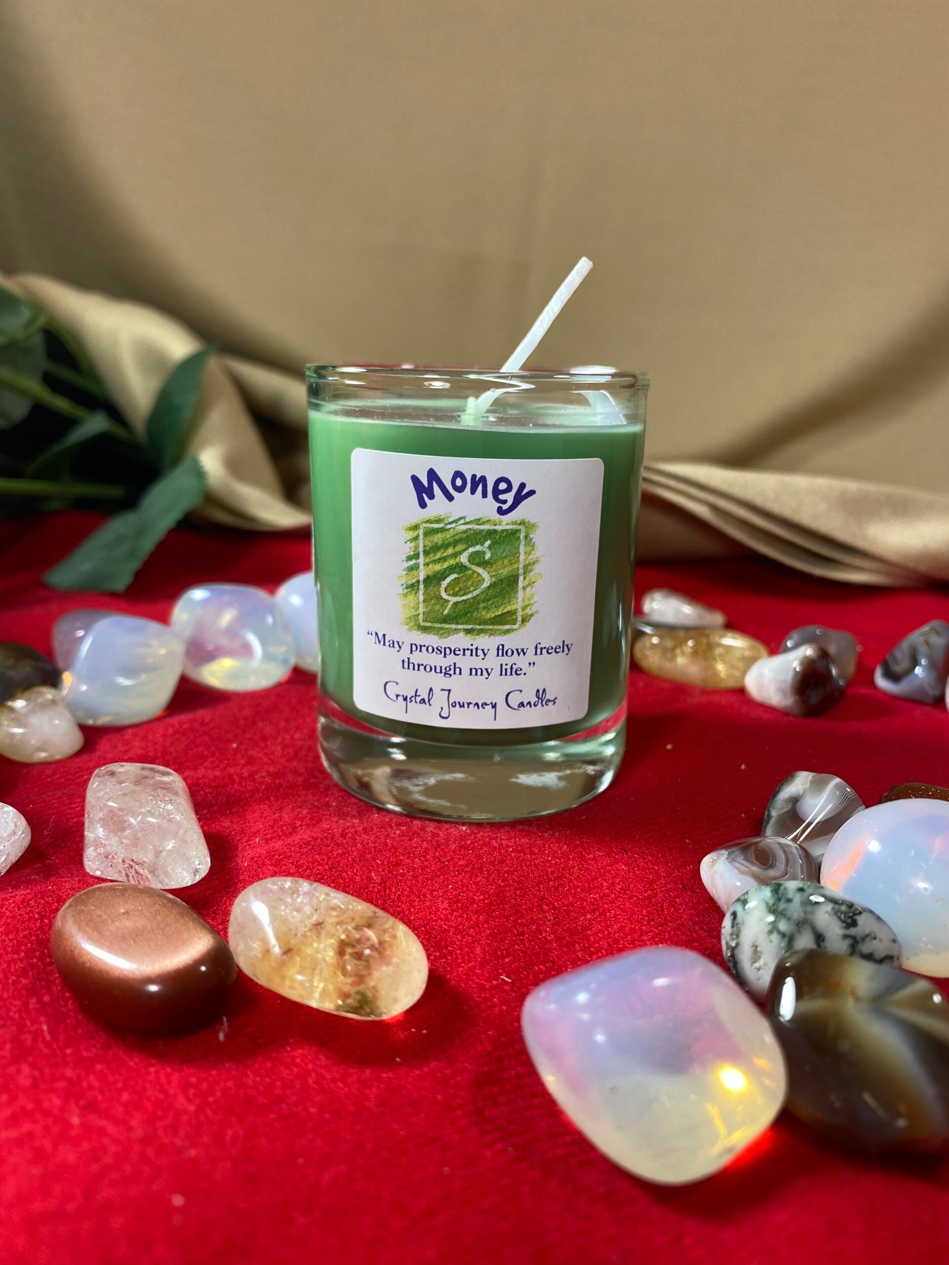 Money Glass Votive Candle