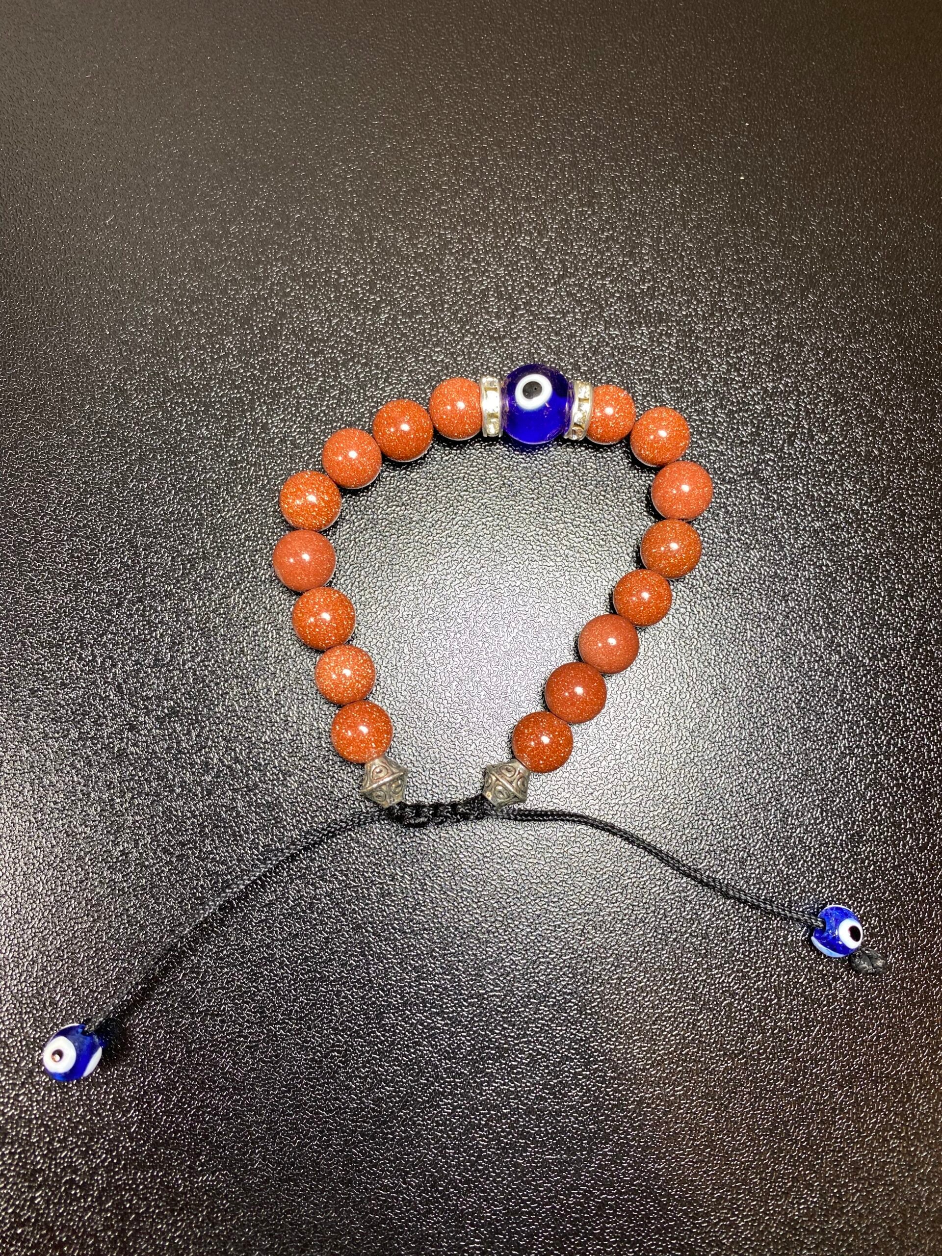 Evil Eye Protection Goldstone Bracelet