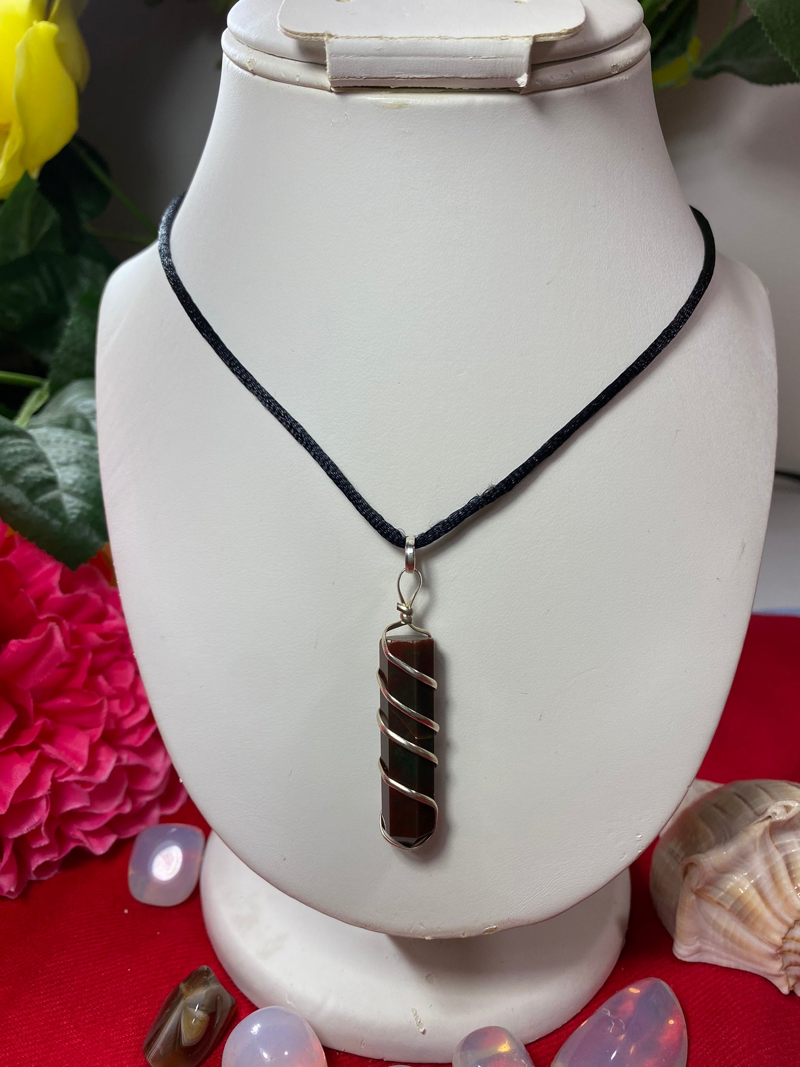 Bloodstone Wrapped Pendant