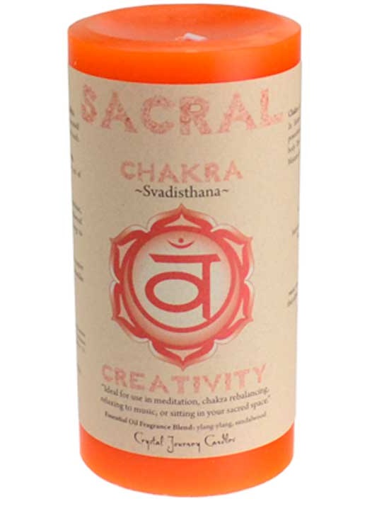 Sacral Chakra pillar candle