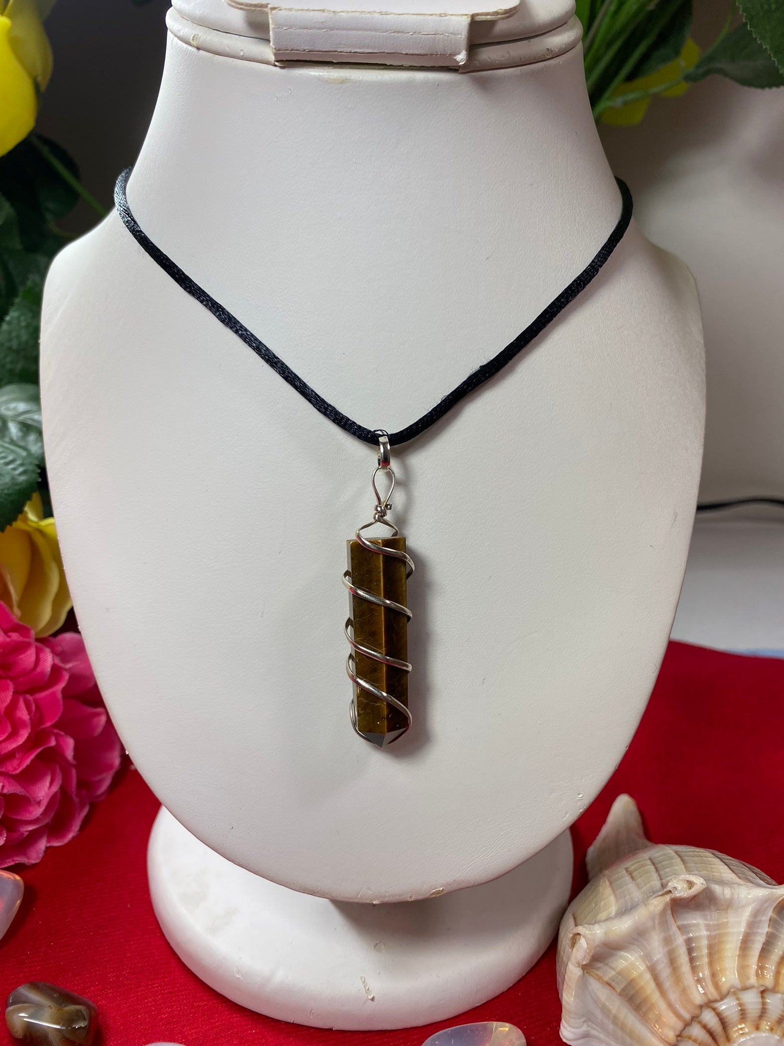 Tiger Eye Wrapped Pendant