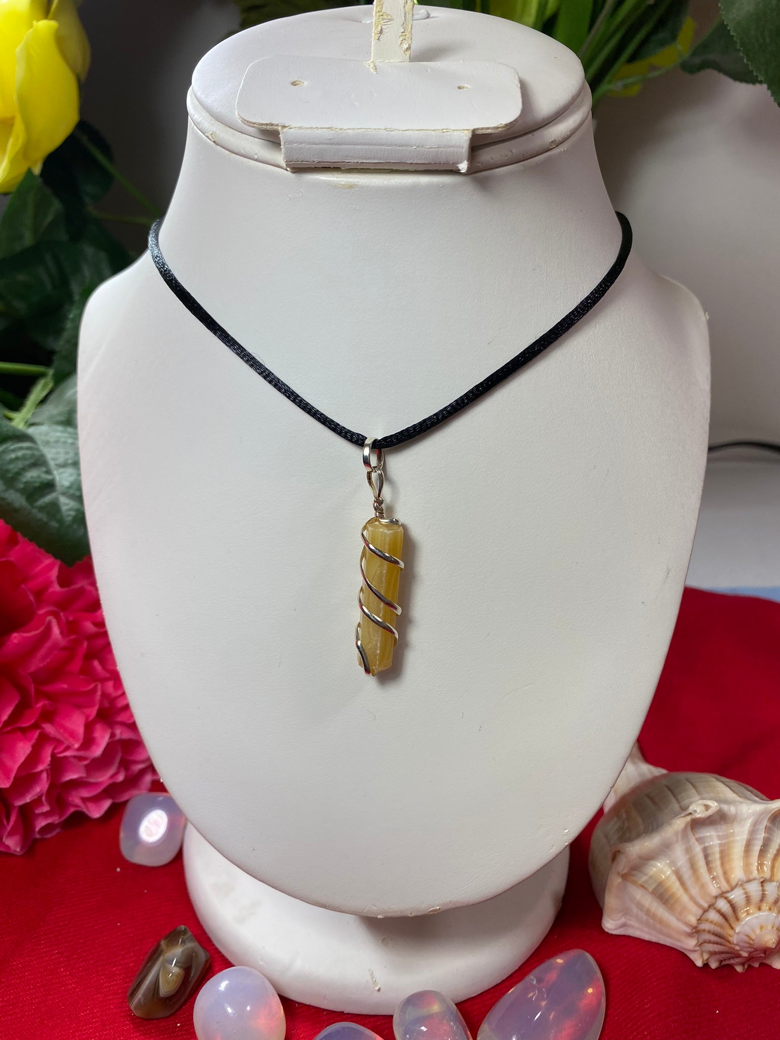 Calcite Wrapped Pendant