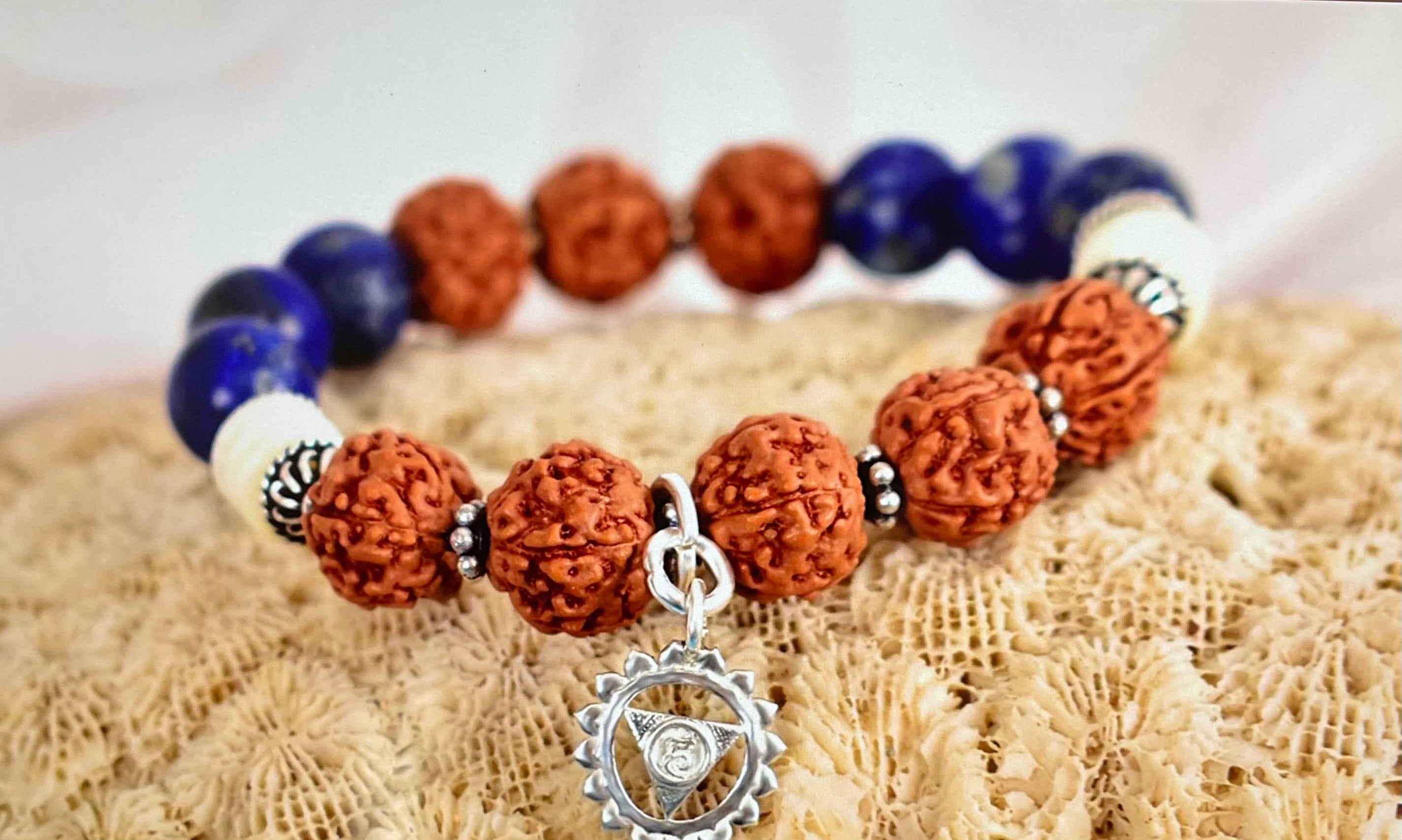 Lapis/ rudraksha Throat chakra bracelet
