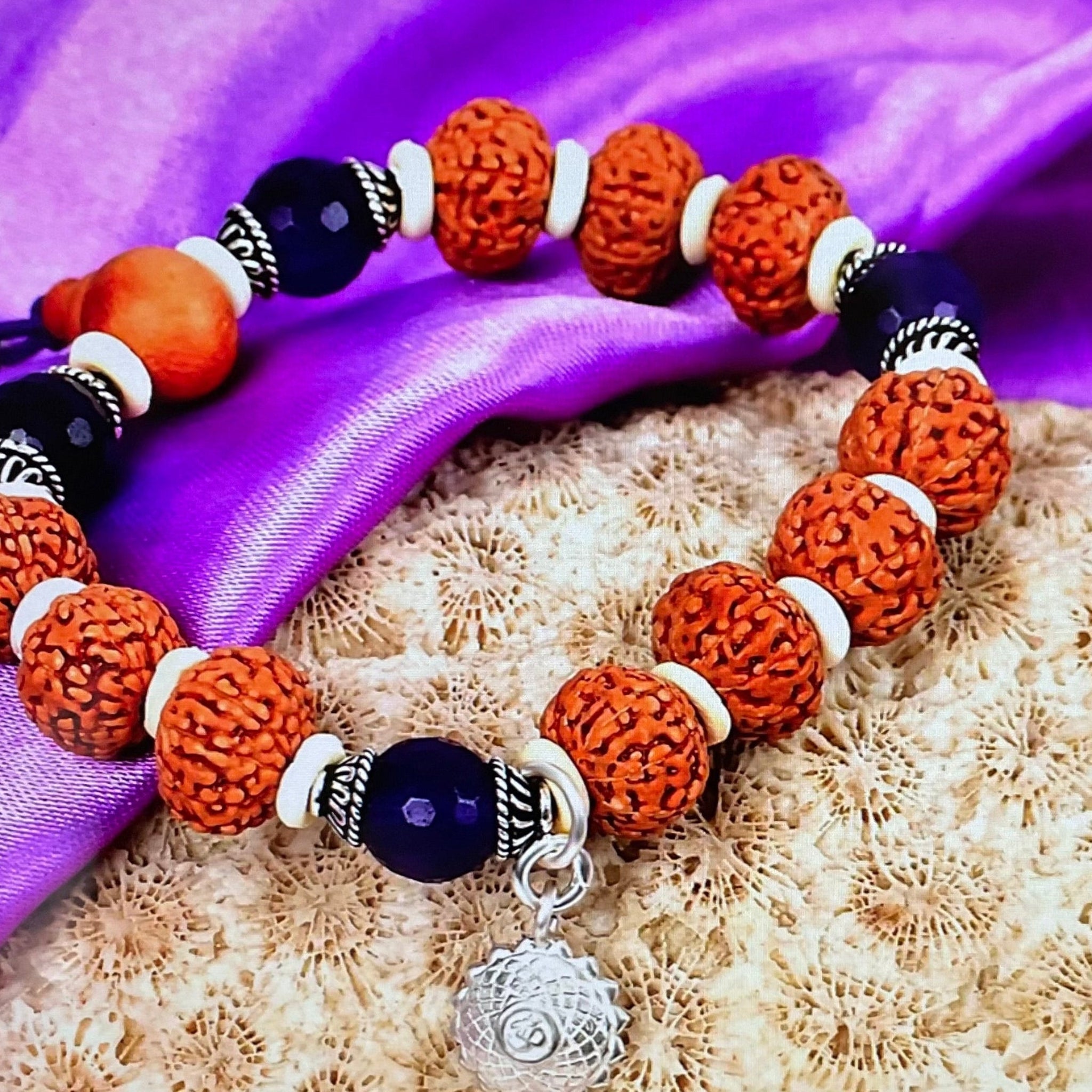 Amethyst/rudraksha crown chakra bracelet