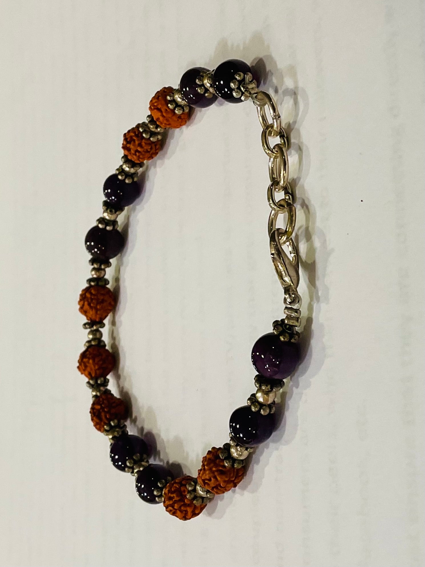 Amethyst/rudraksha bracelet design 7