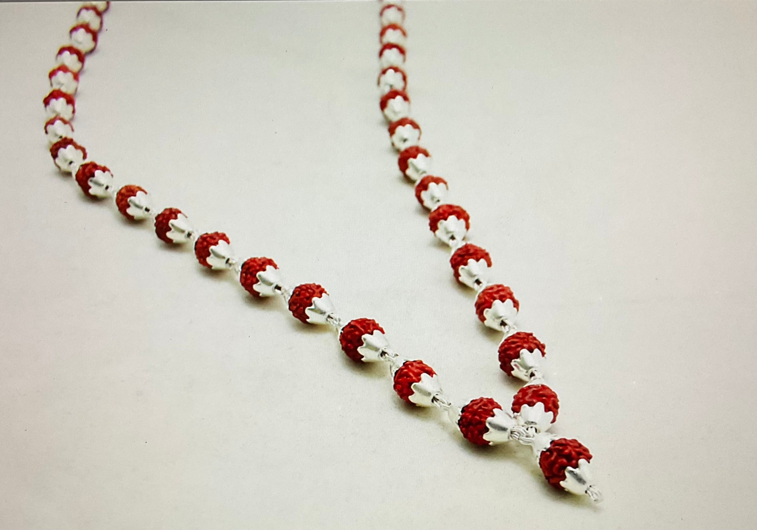 5Mukhi rudraksha mala in silver
